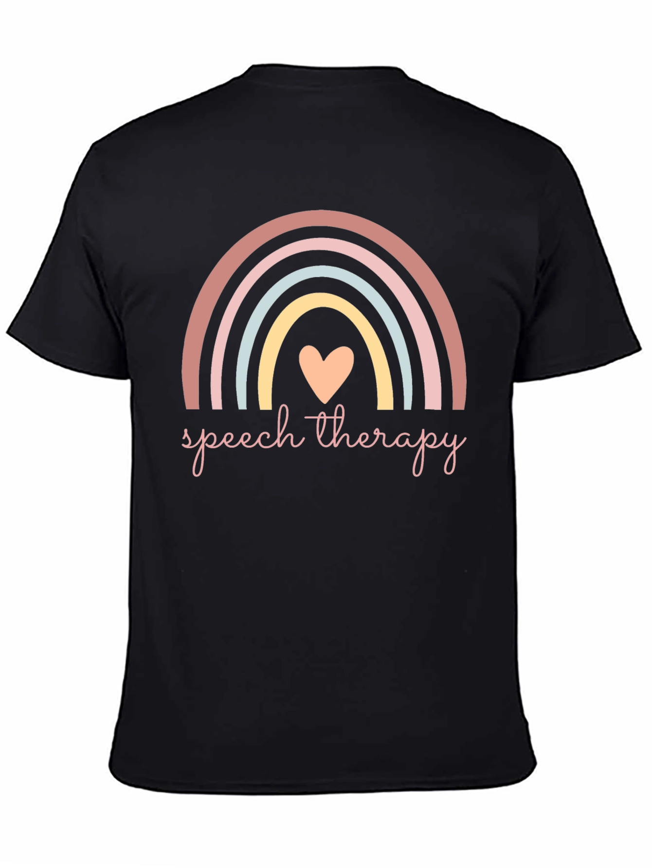 Speech Therapy Rainbow Heart Graphic Tee
