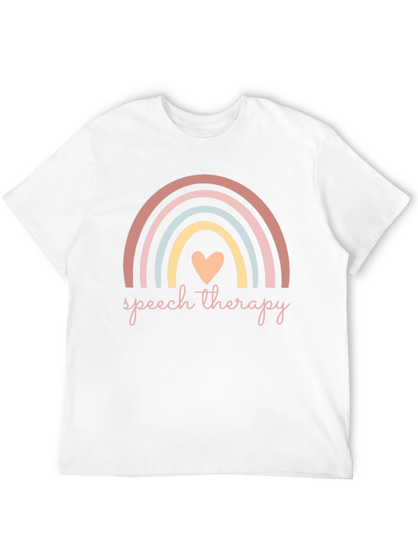 Speech Therapy Rainbow Heart Graphic Tee