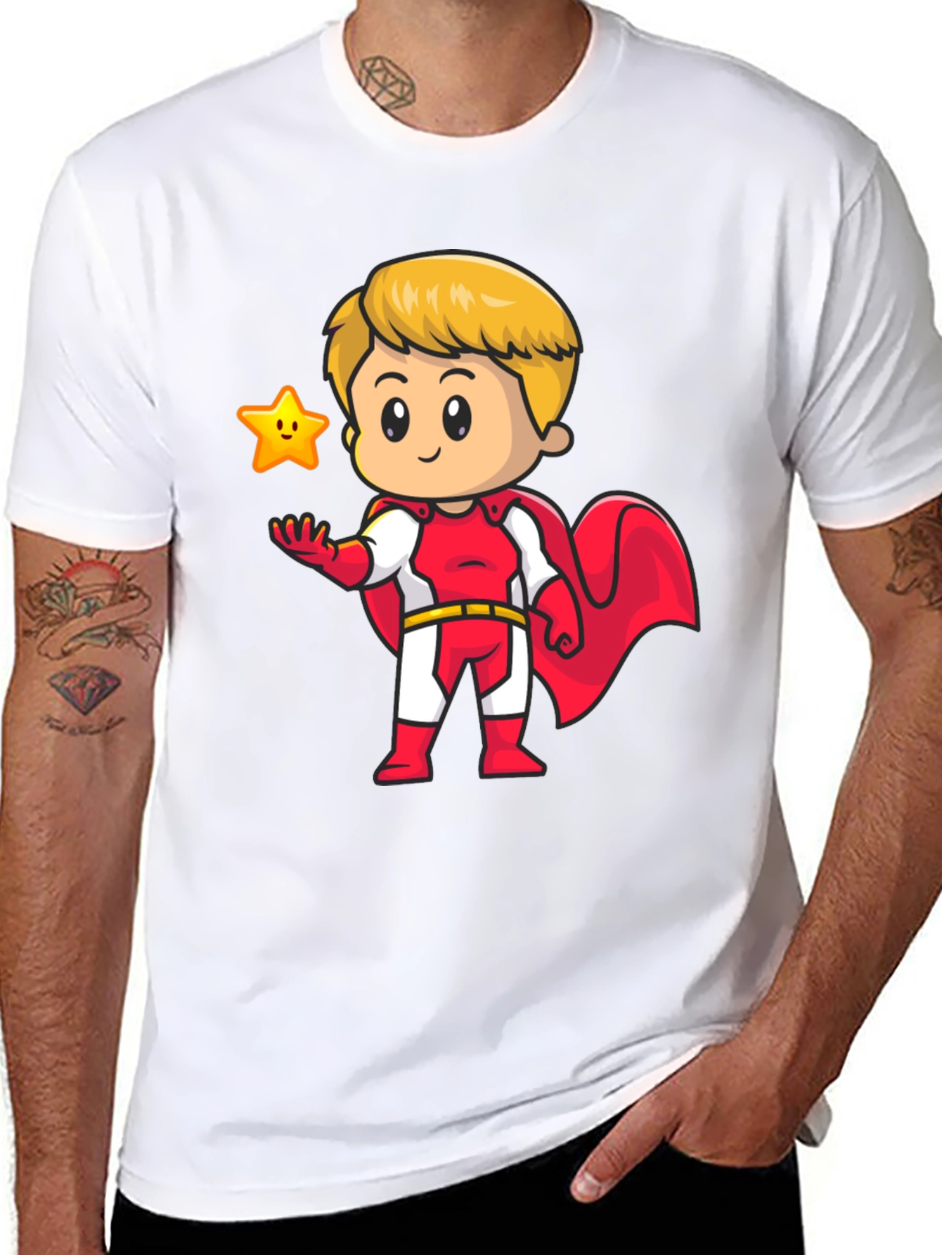 Superhero Boy T-Shirt - Cartoon Graphic Tee