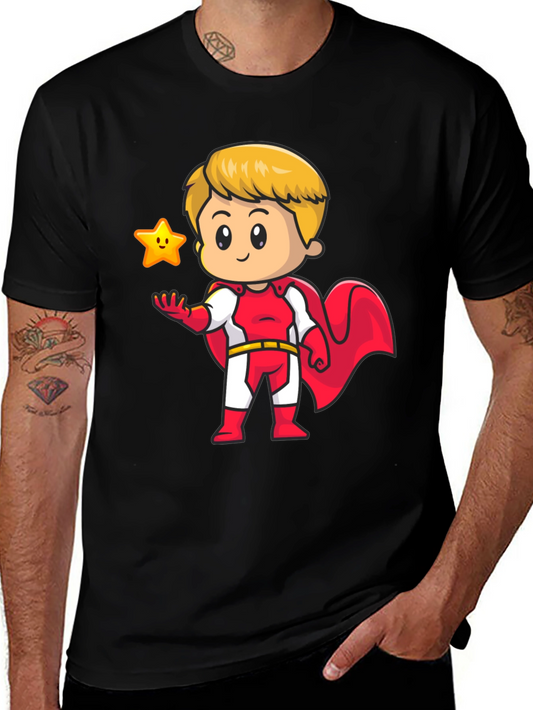 Superhero Boy T-Shirt - Cartoon Graphic Tee