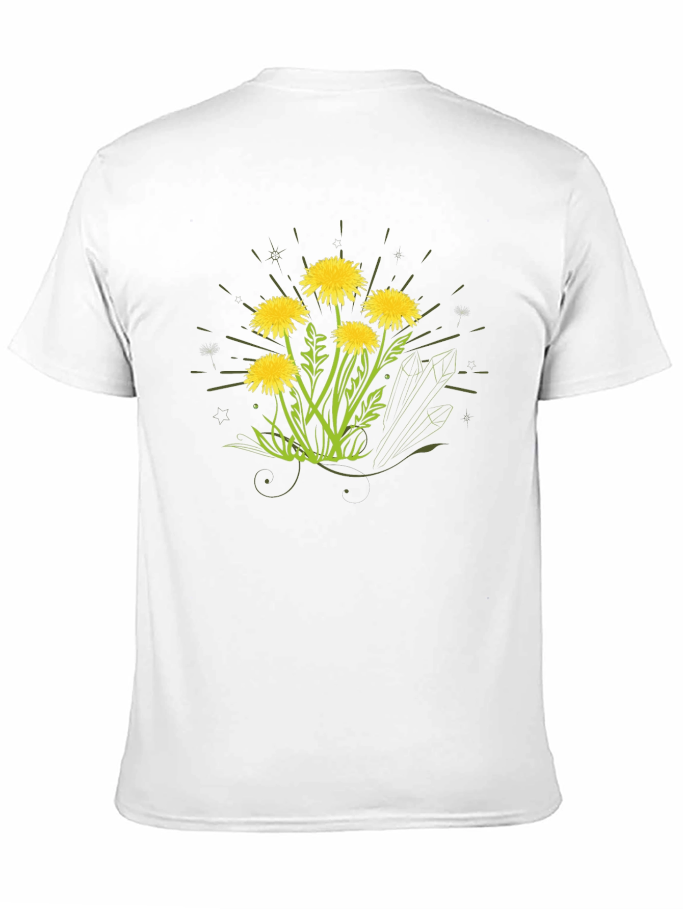 Dandelion Graphic Print Black T-Shirt