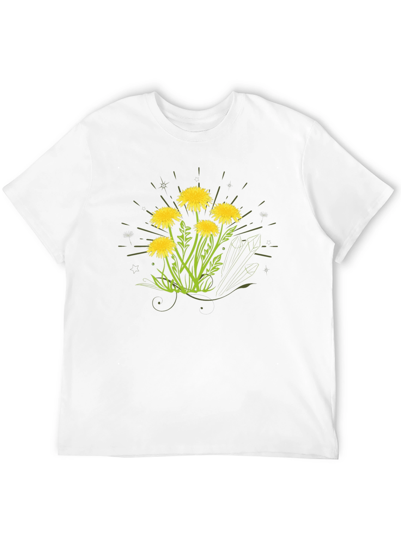 Dandelion Graphic Print Black T-Shirt