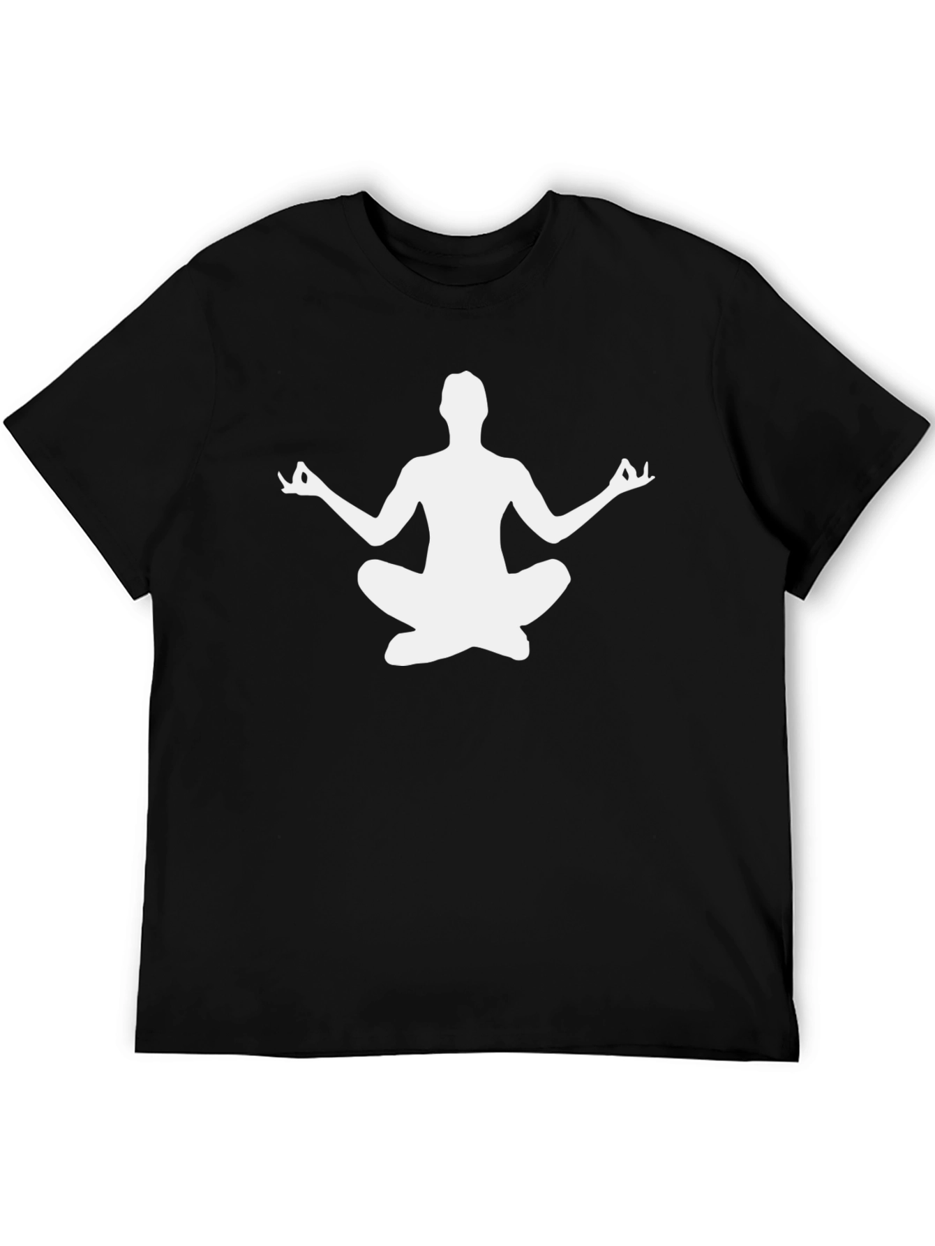 Yoga Pose Graphic Tee - Black Cotton T-Shirt