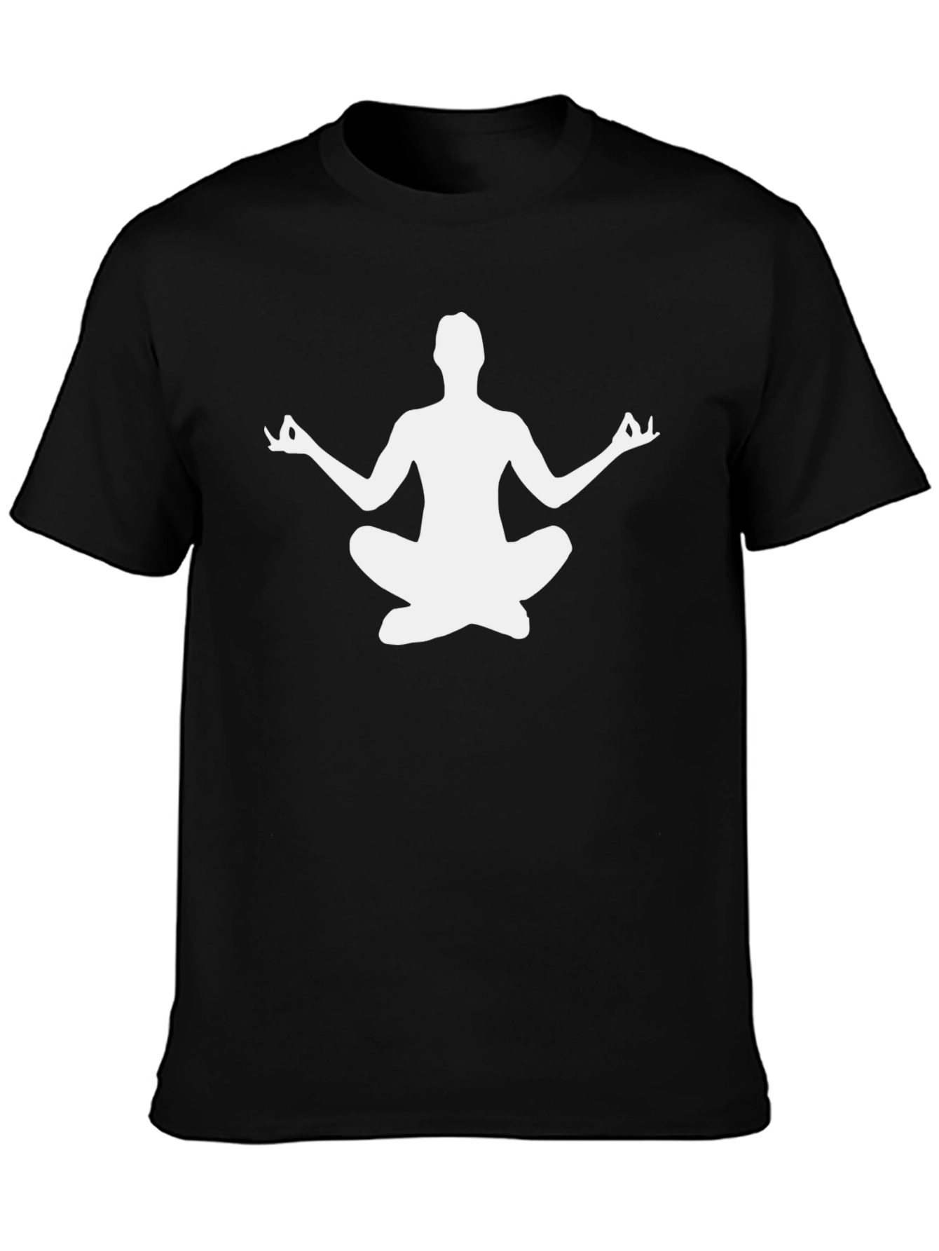 Yoga Pose Graphic Tee - Black Cotton T-Shirt