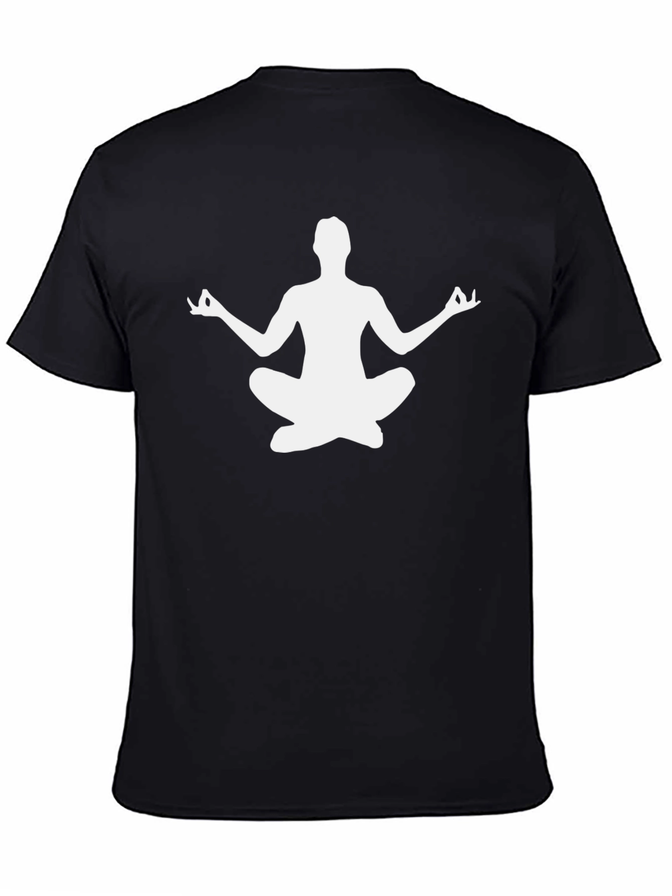 Yoga Pose Graphic Tee - Black Cotton T-Shirt