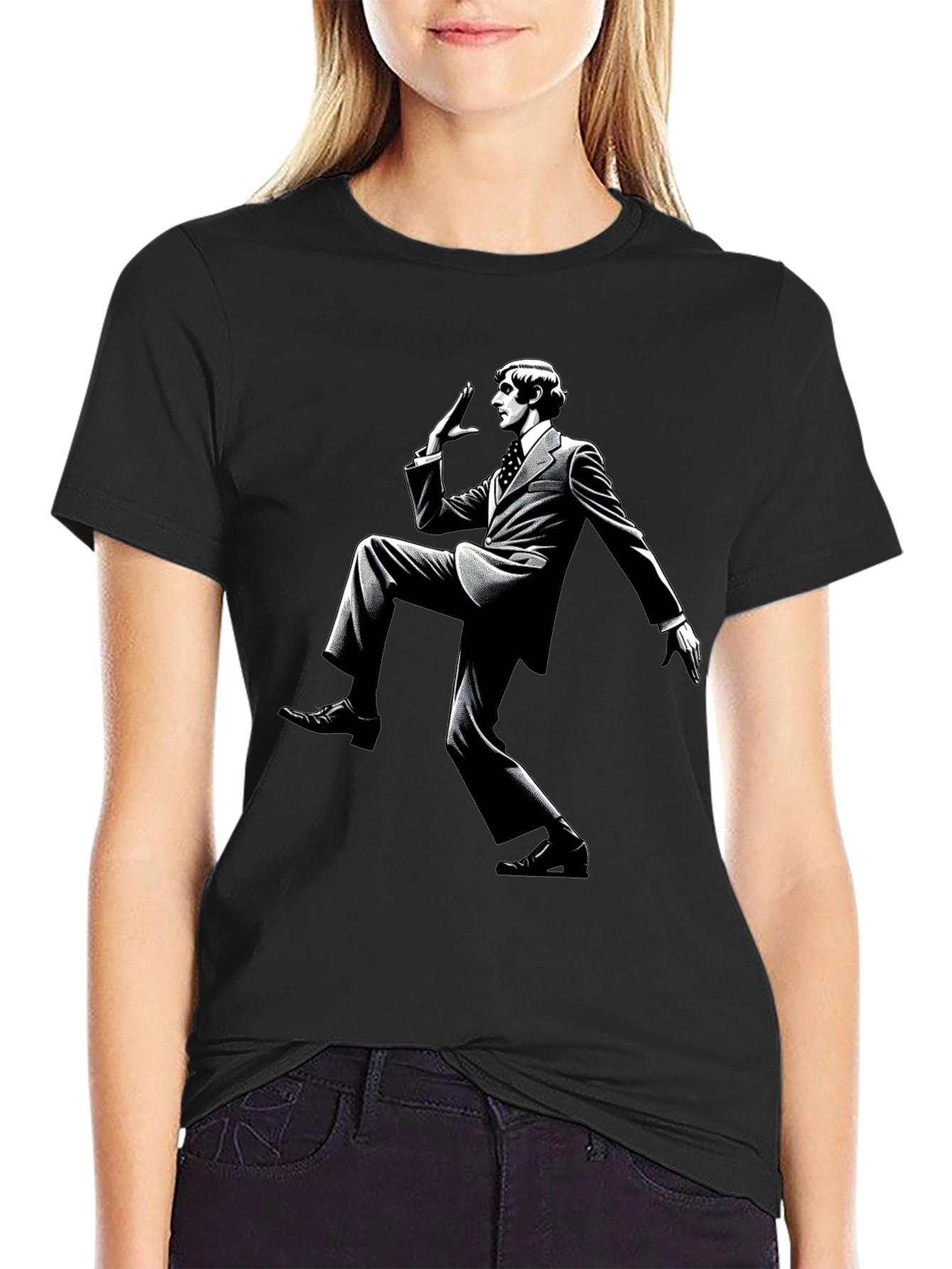 Retro Style Dance Black T-Shirt