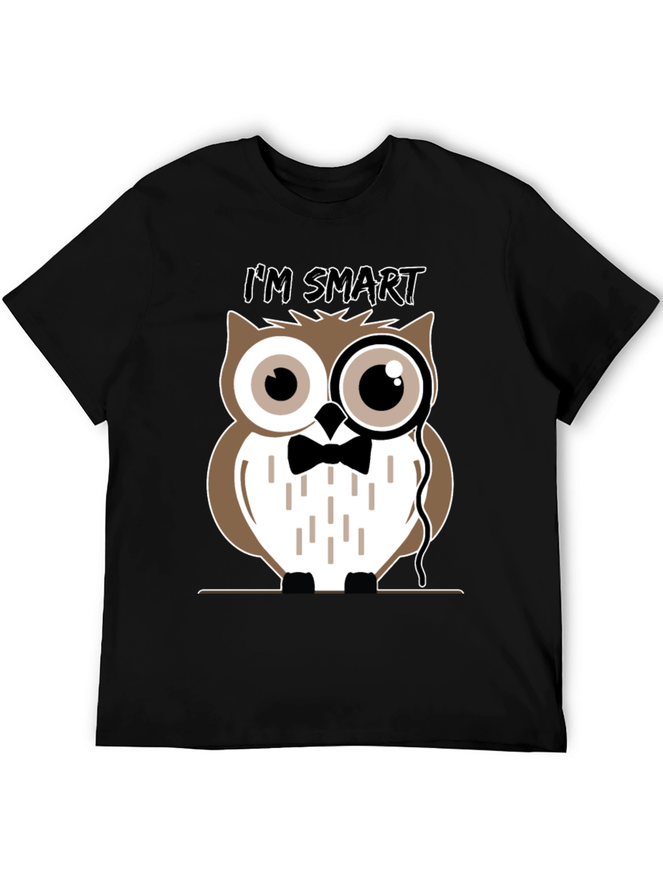 Smart Owl Graphic T-Shirt - Mens Black Tee
