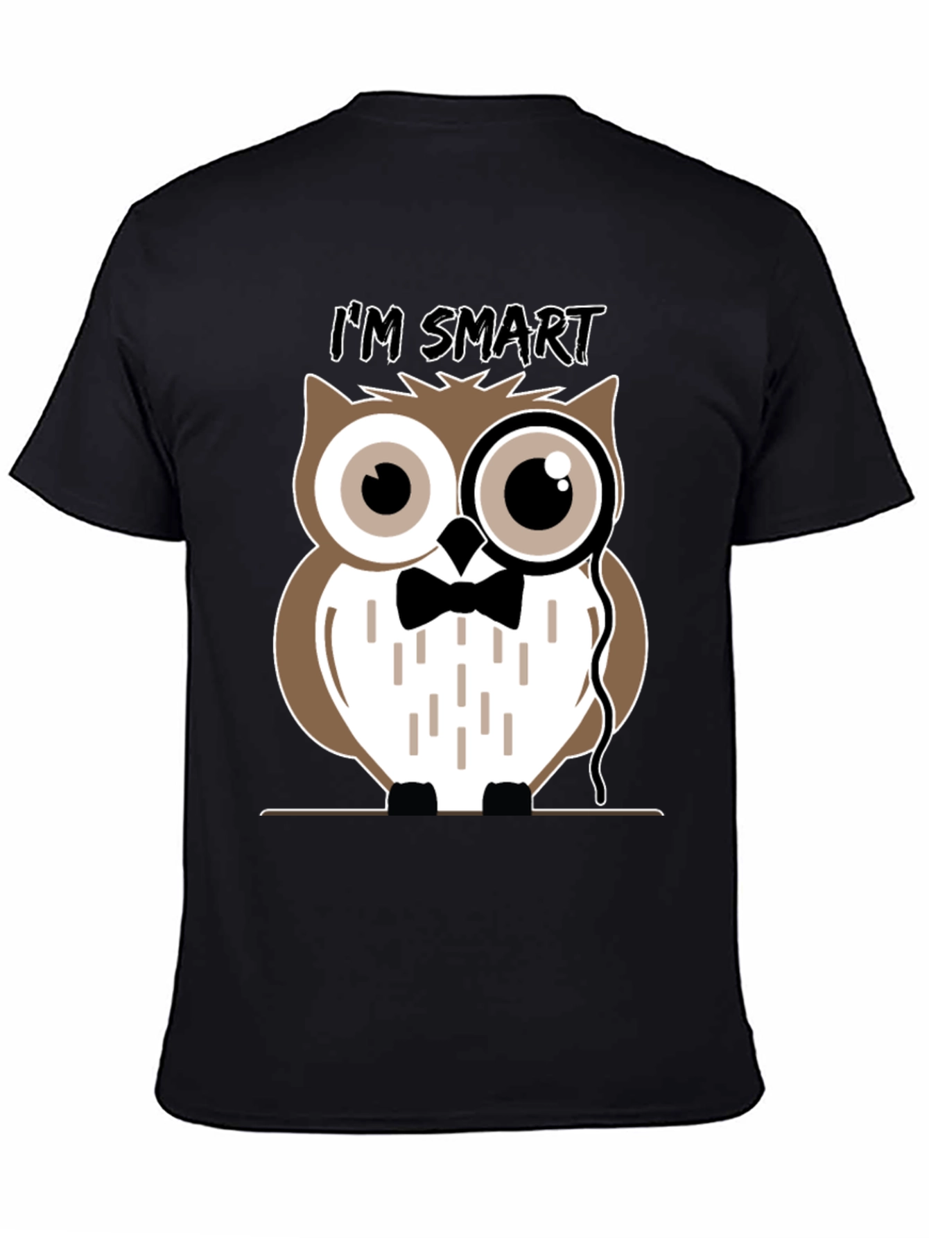 Smart Owl Graphic T-Shirt - Mens Black Tee