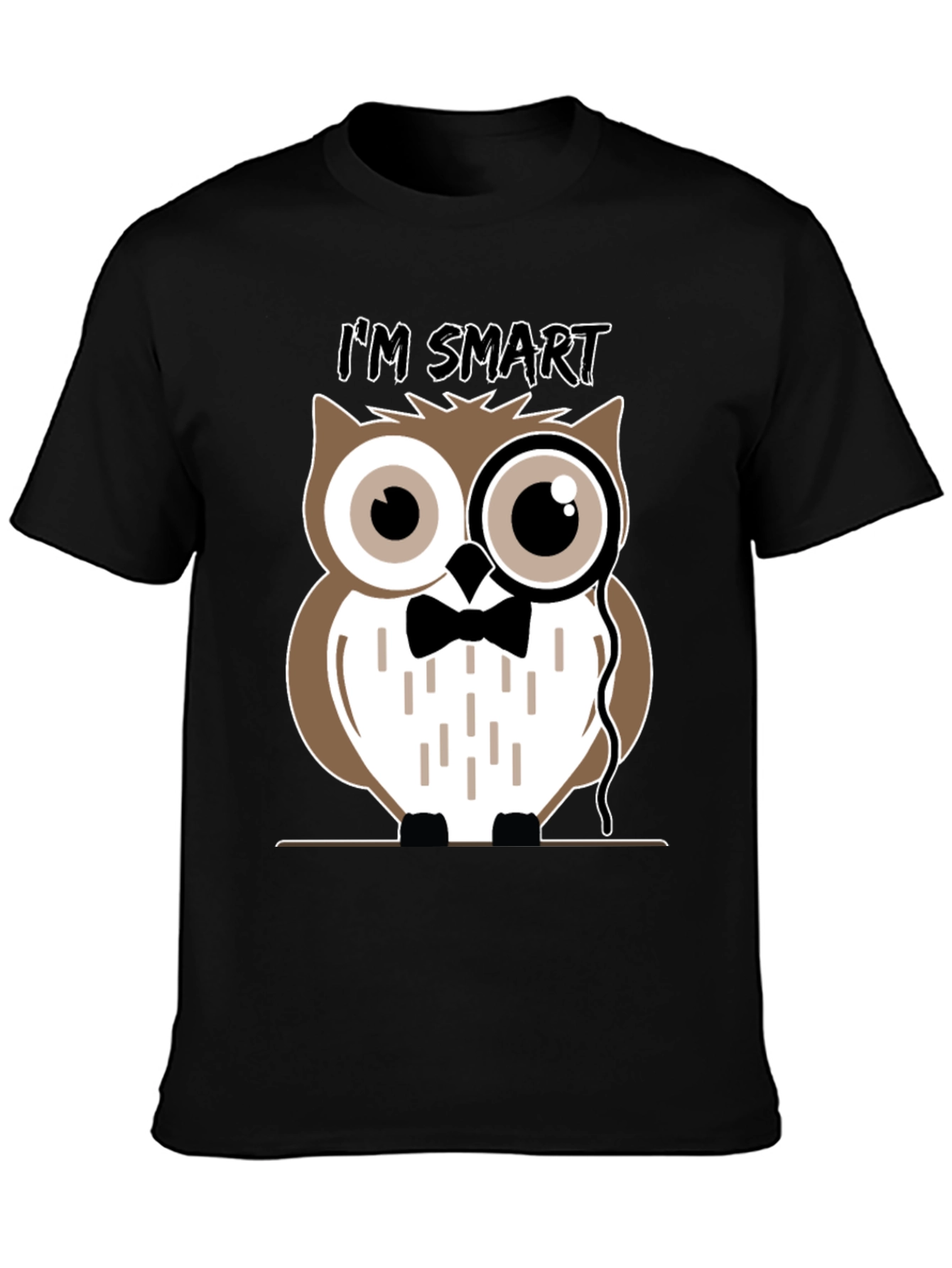 Smart Owl Graphic T-Shirt - Mens Black Tee
