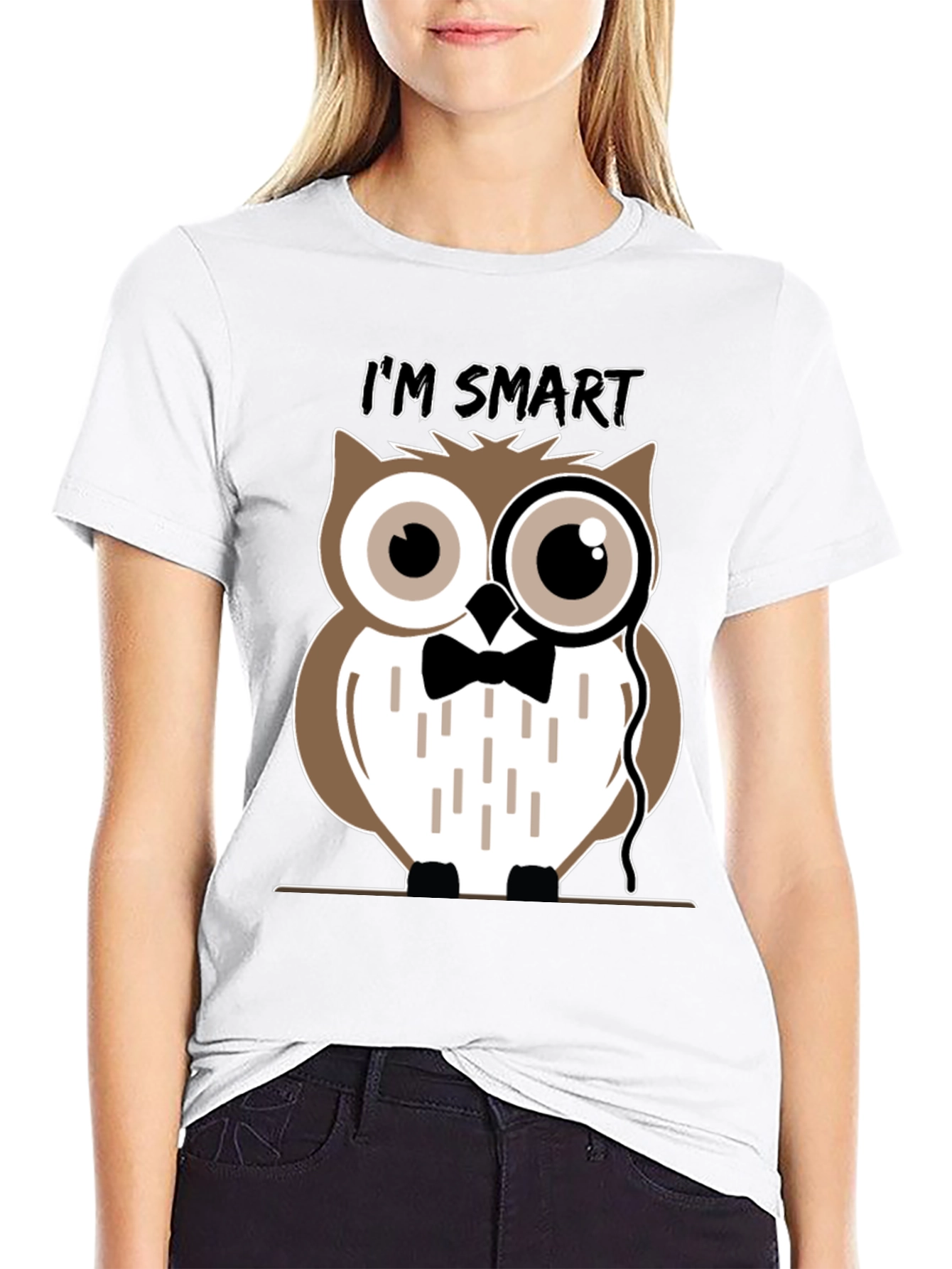 Smart Owl Graphic T-Shirt - Mens Black Tee