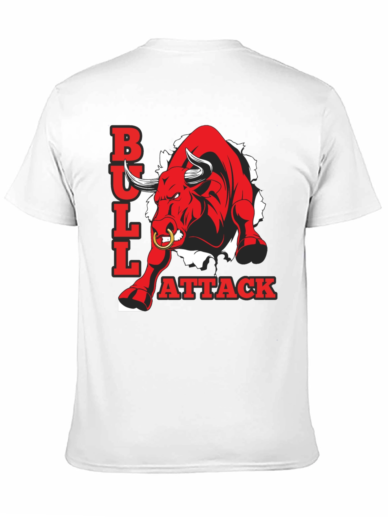 Bull Attack Graphic Tee - Mens Black T-Shirt