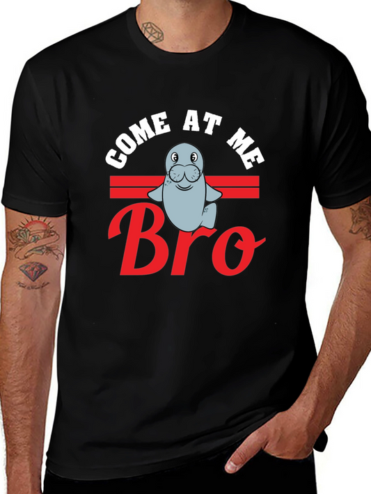 Come At Me Bro Seal T-Shirt - Black Crew Neck