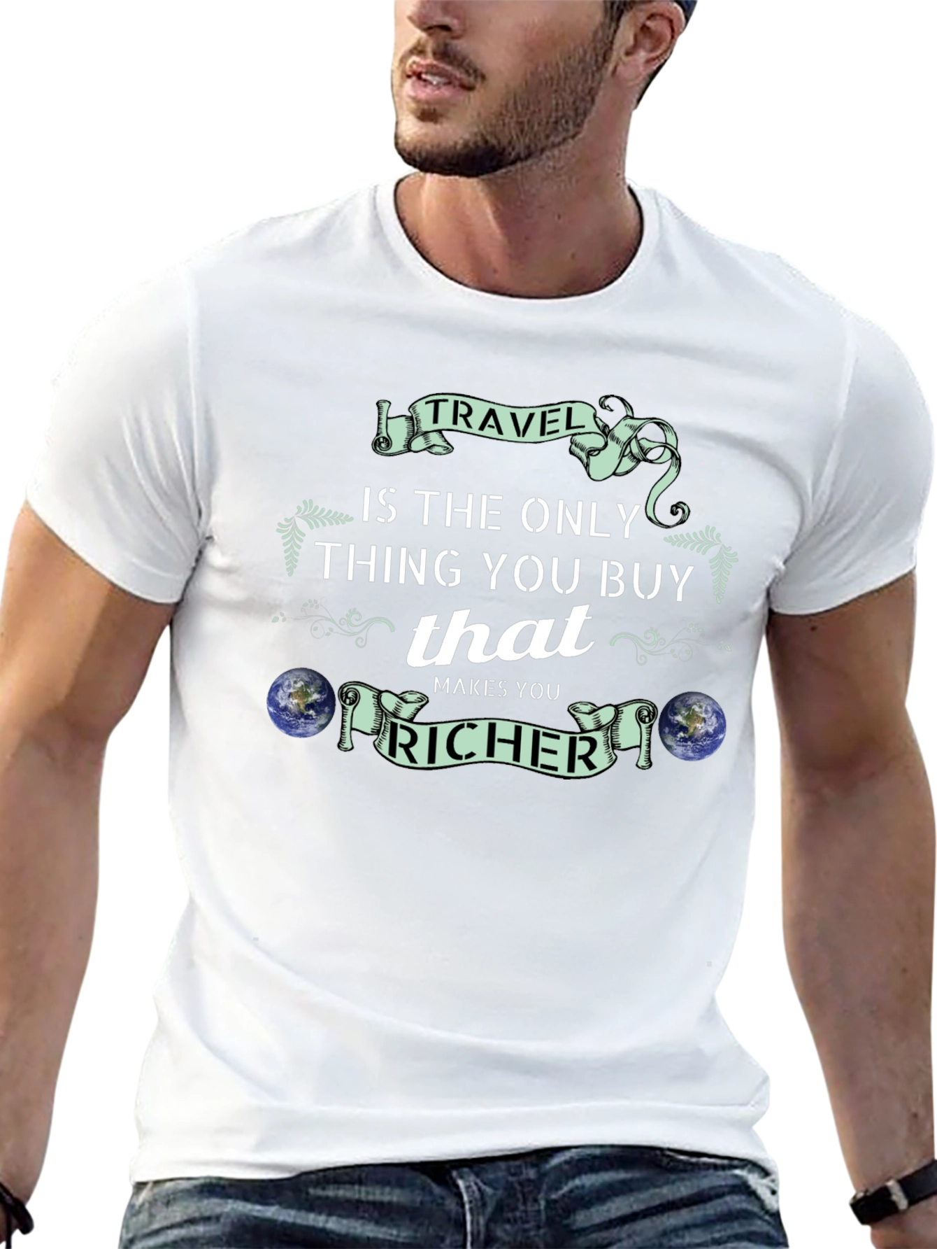Travel Makes You Richer Black T-Shirt