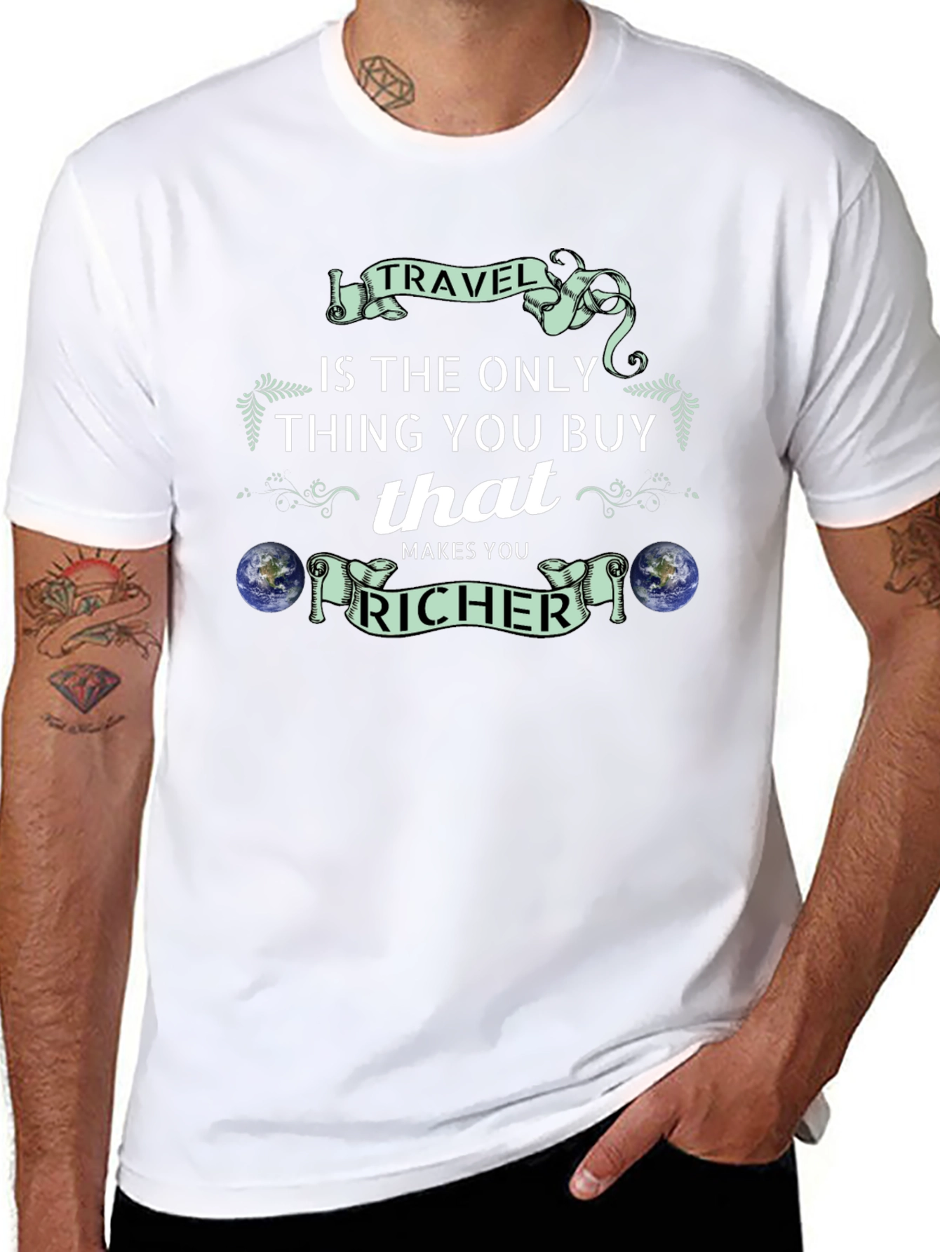 Travel Makes You Richer Black T-Shirt