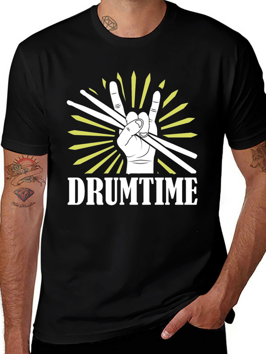 Drumtime Graphic Tee - Rock On Drummer T-Shirt