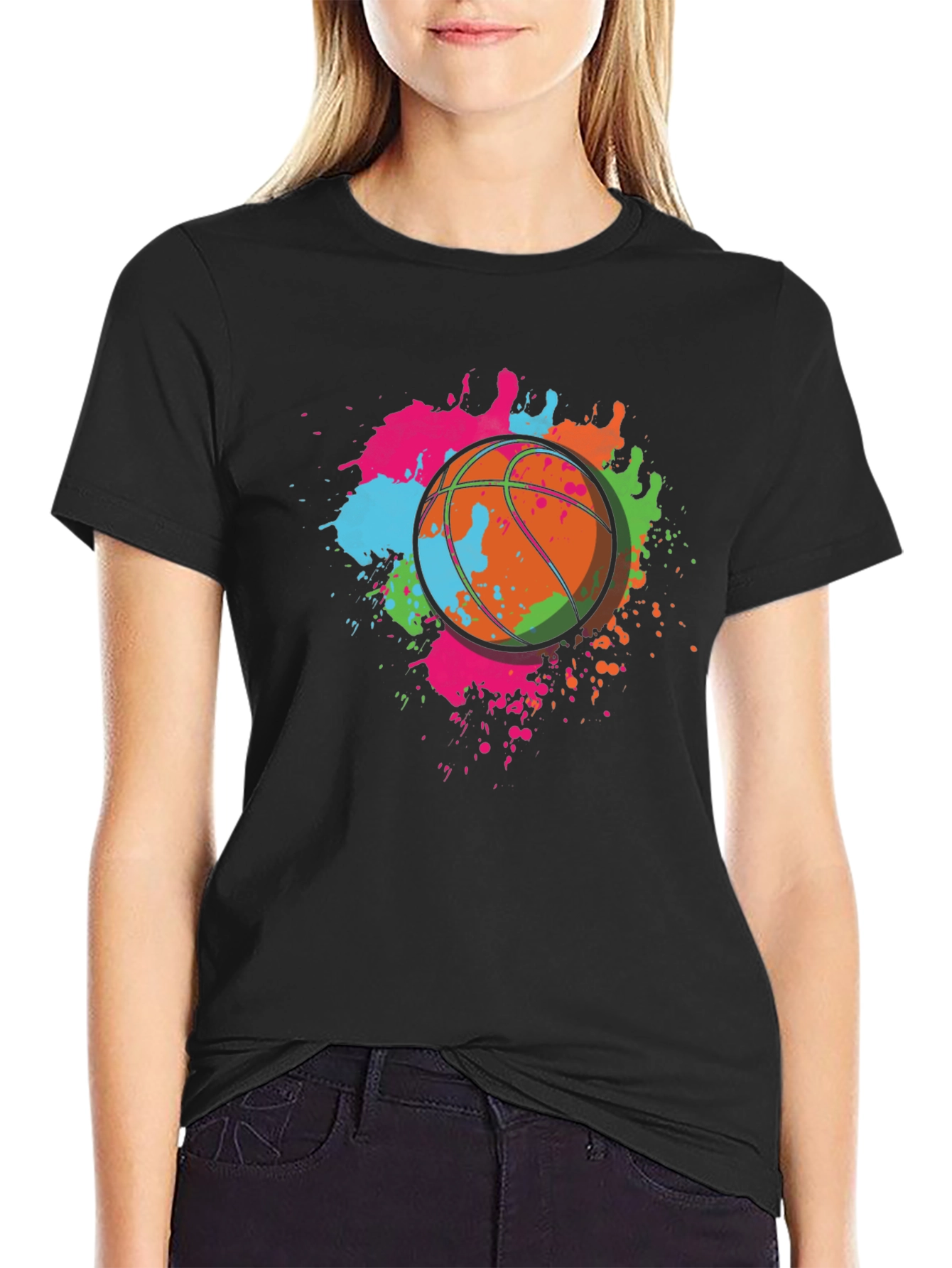 Basketball Splatter Graphic T-Shirt - Funky Streetwear