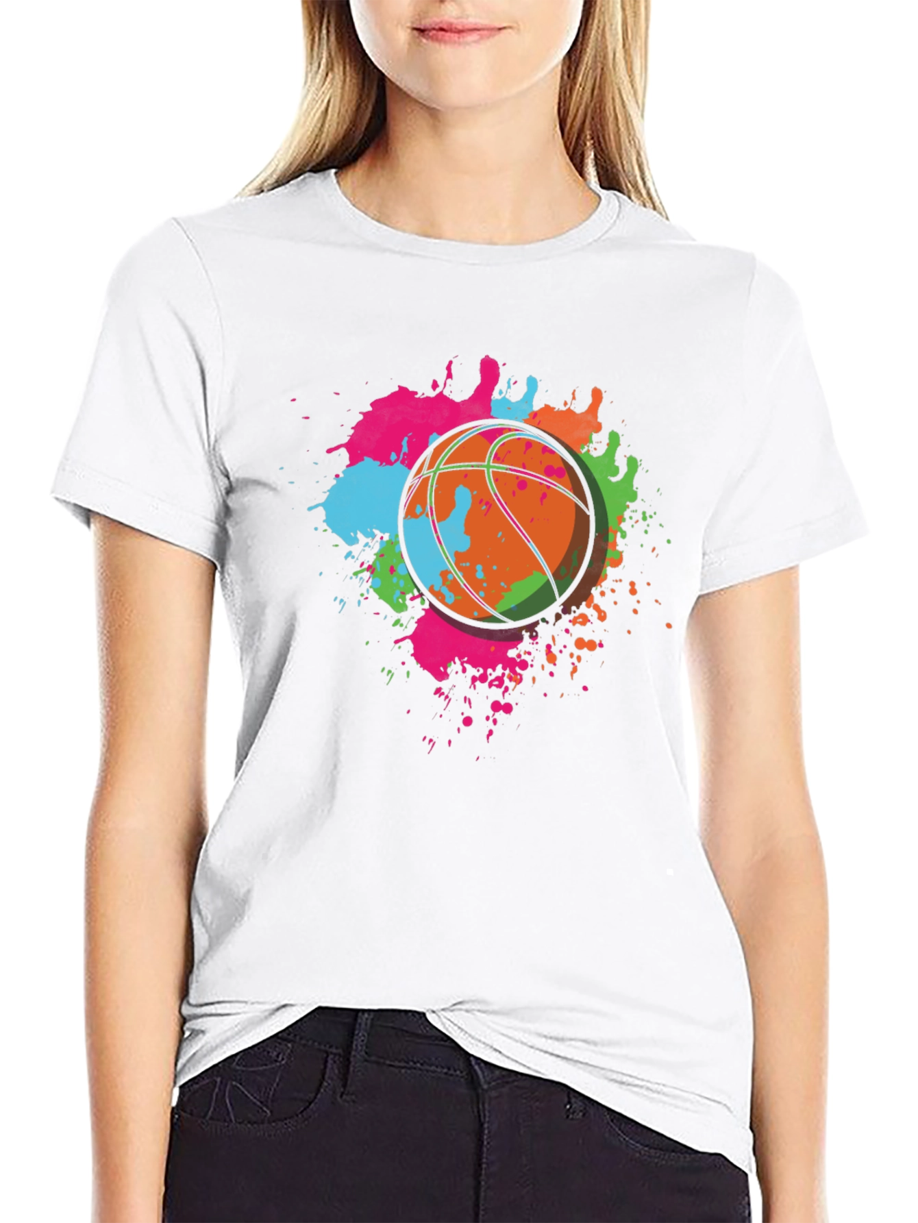 Basketball Splatter Graphic T-Shirt - Funky Streetwear