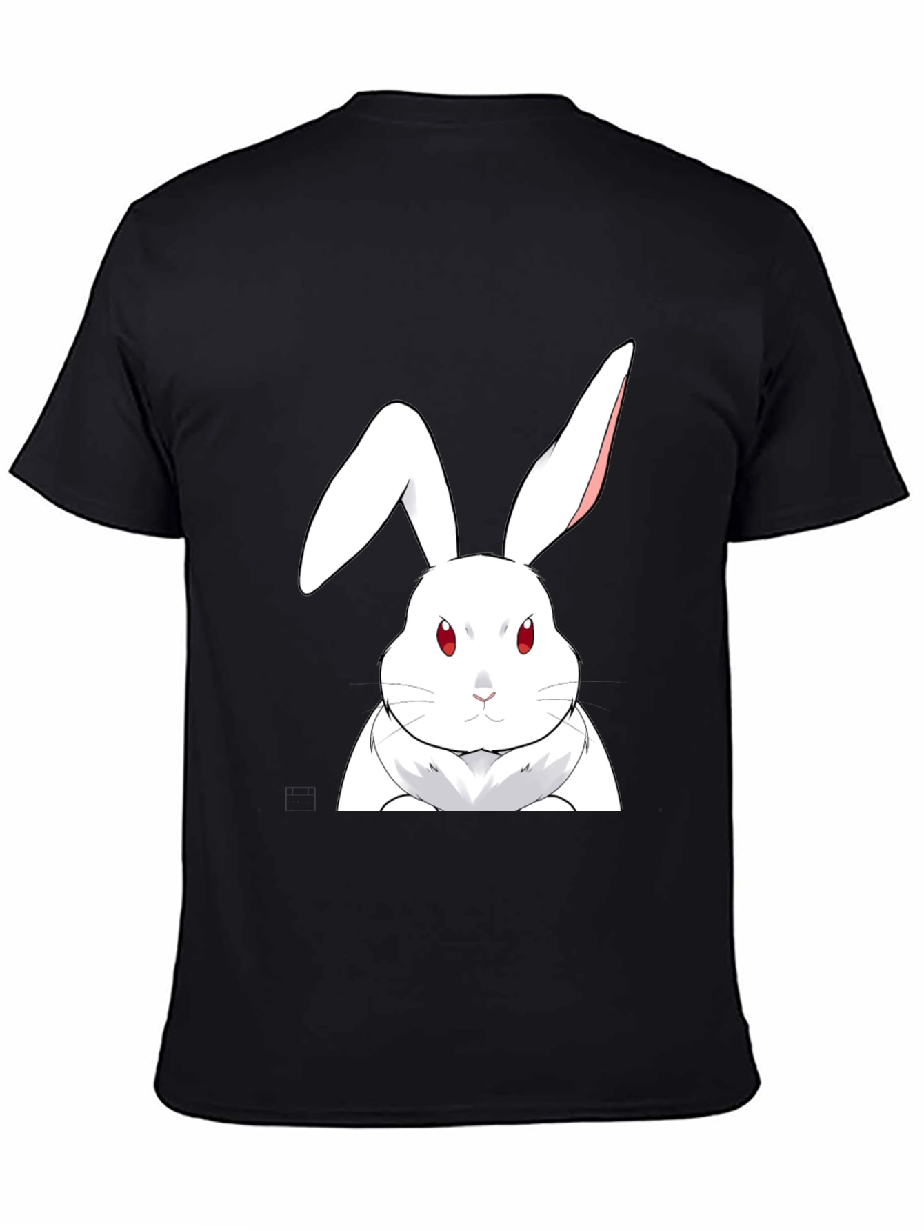 White Rabbit Graphic Tee - Black Cotton T-Shirt