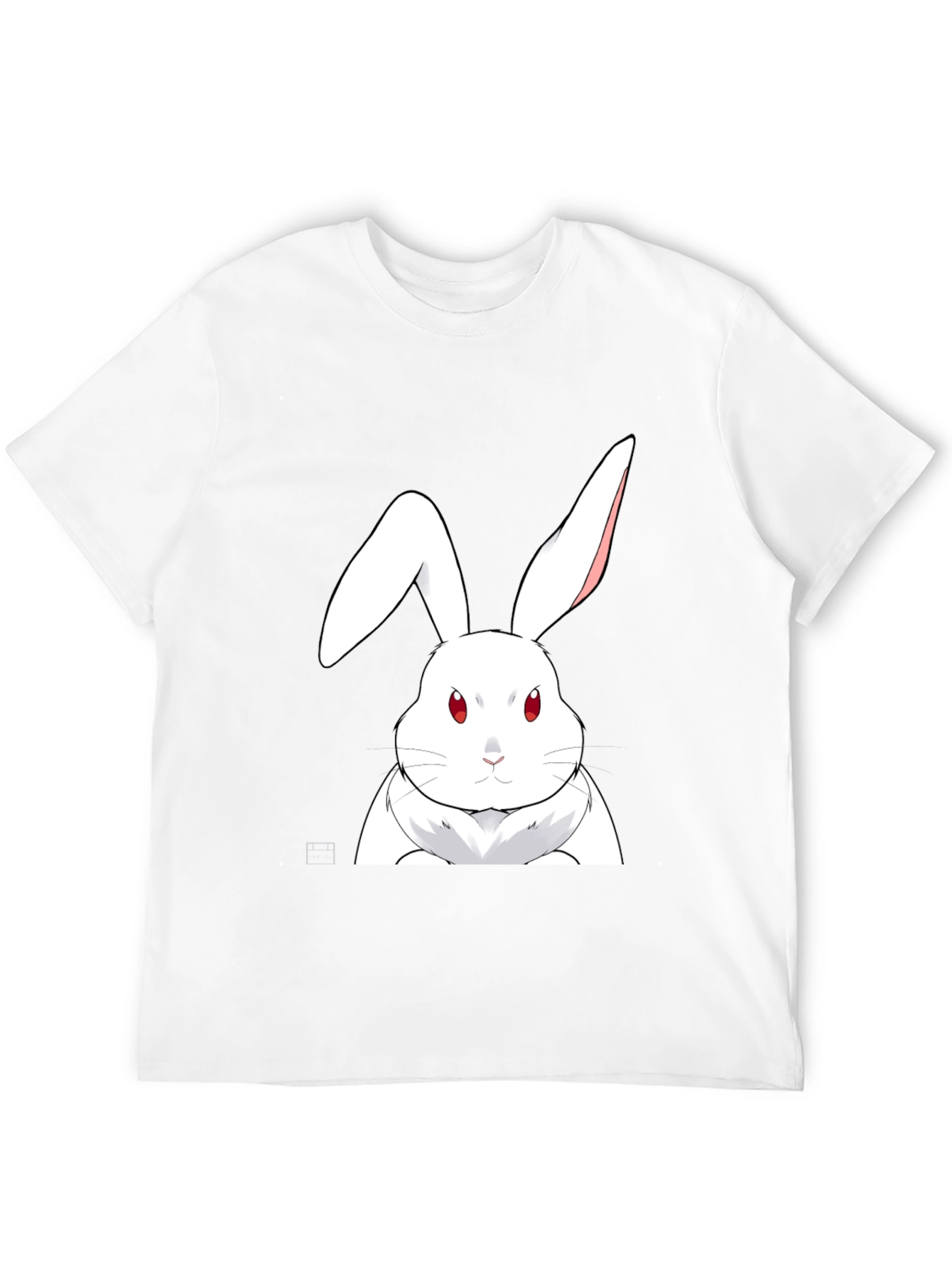 White Rabbit Graphic Tee - Black Cotton T-Shirt