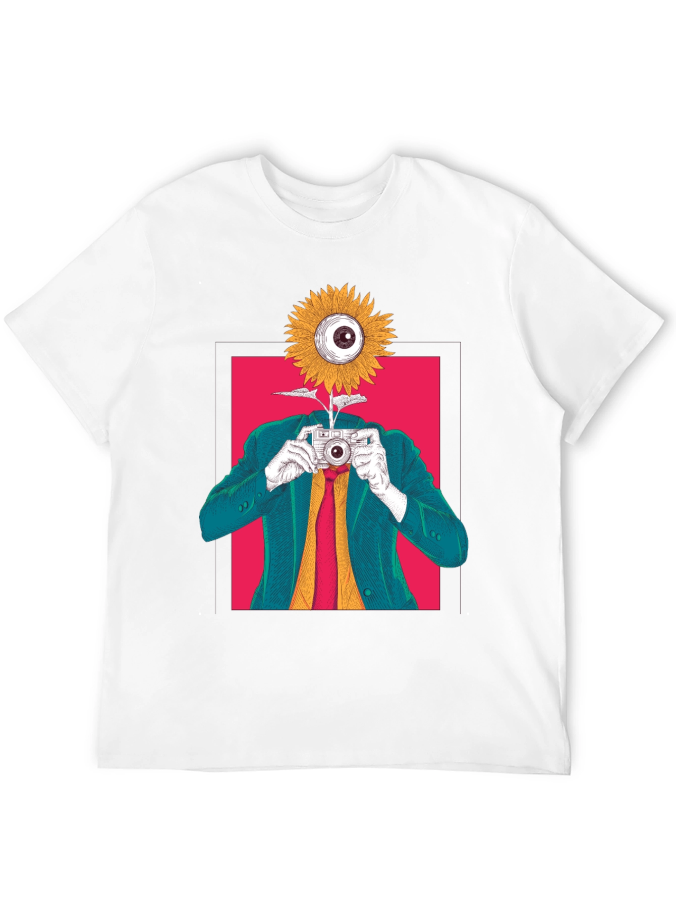 Surreal Sunflower Eye Camera Graphic Tee