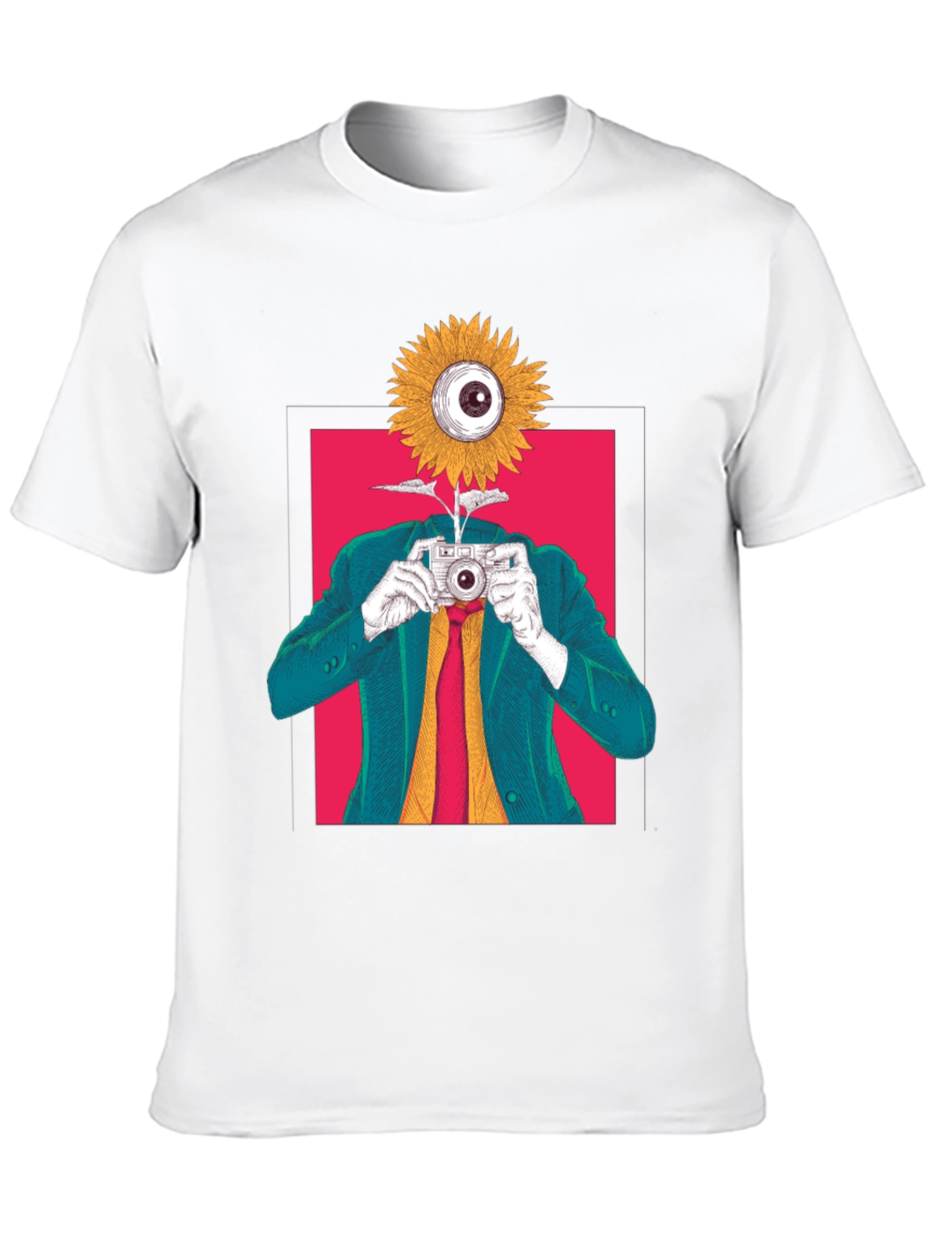 Surreal Sunflower Eye Camera Graphic Tee