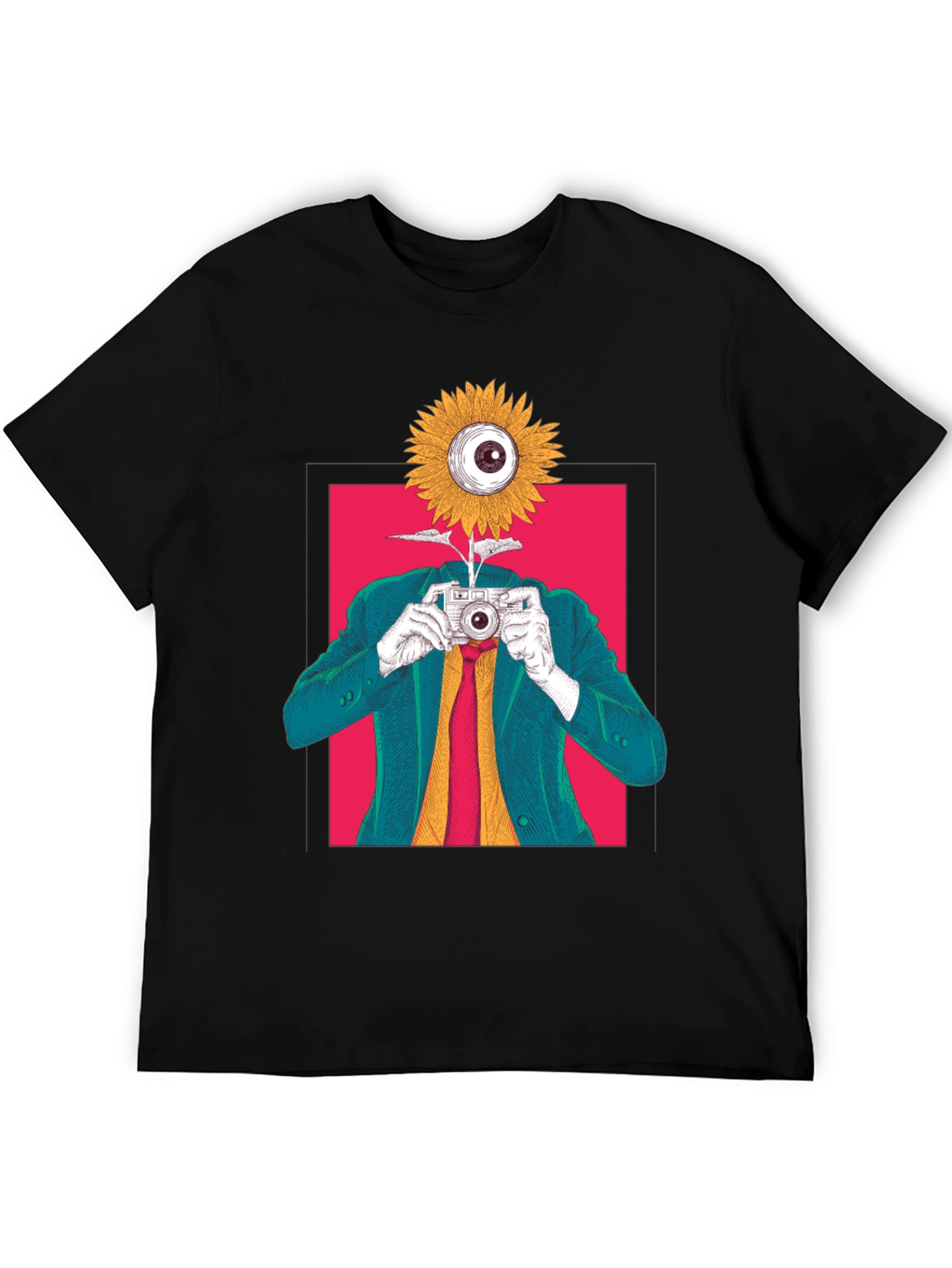 Surreal Sunflower Eye Camera Graphic Tee