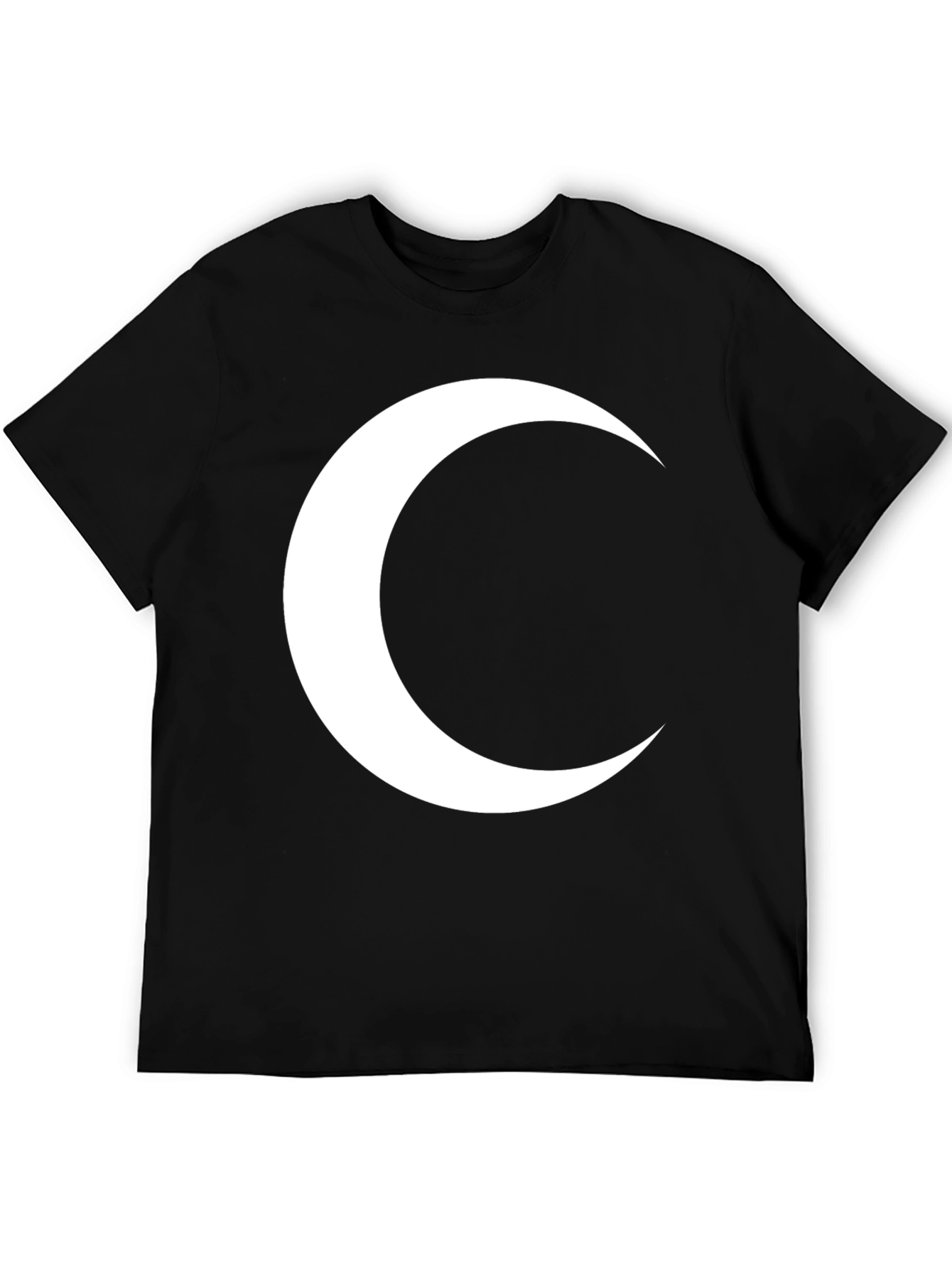 Crescent Moon Graphic T-Shirt - Modern Black Tee