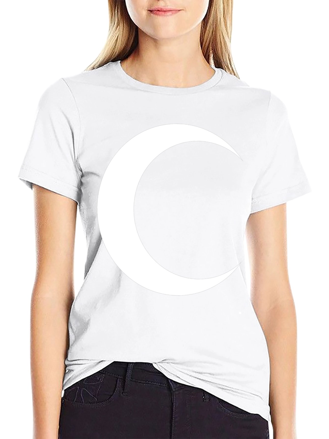 Crescent Moon Graphic T-Shirt - Modern Black Tee