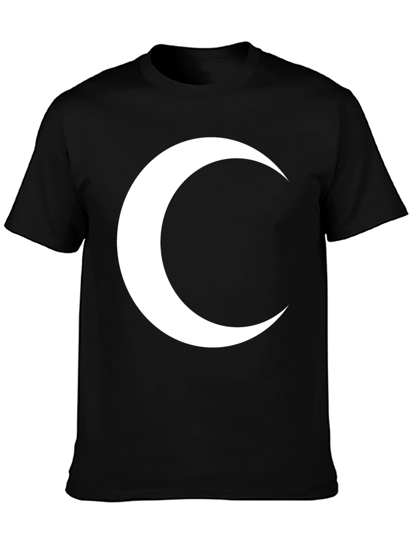 Crescent Moon Graphic T-Shirt - Modern Black Tee
