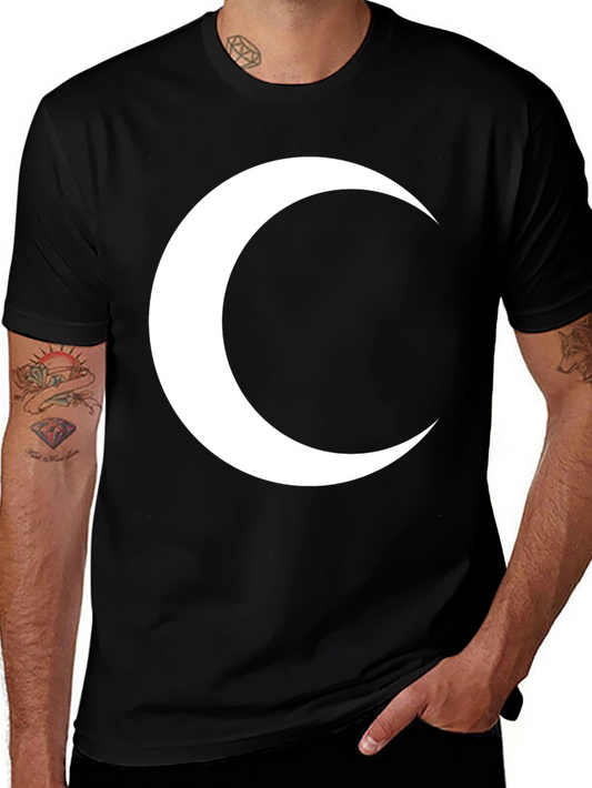 Crescent Moon Graphic T-Shirt - Modern Black Tee