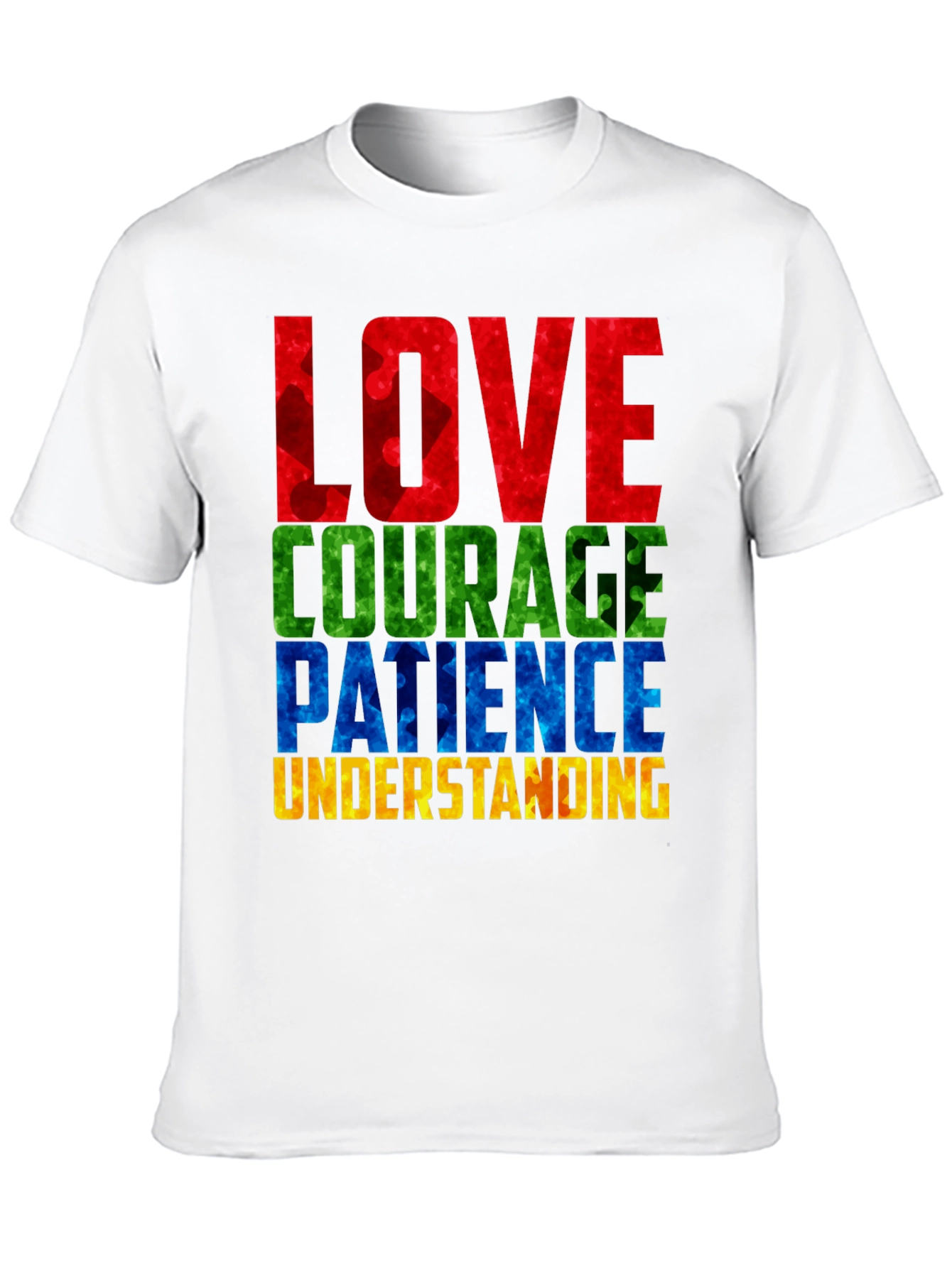 Autism Awareness T-Shirt Love Courage Patience Understanding