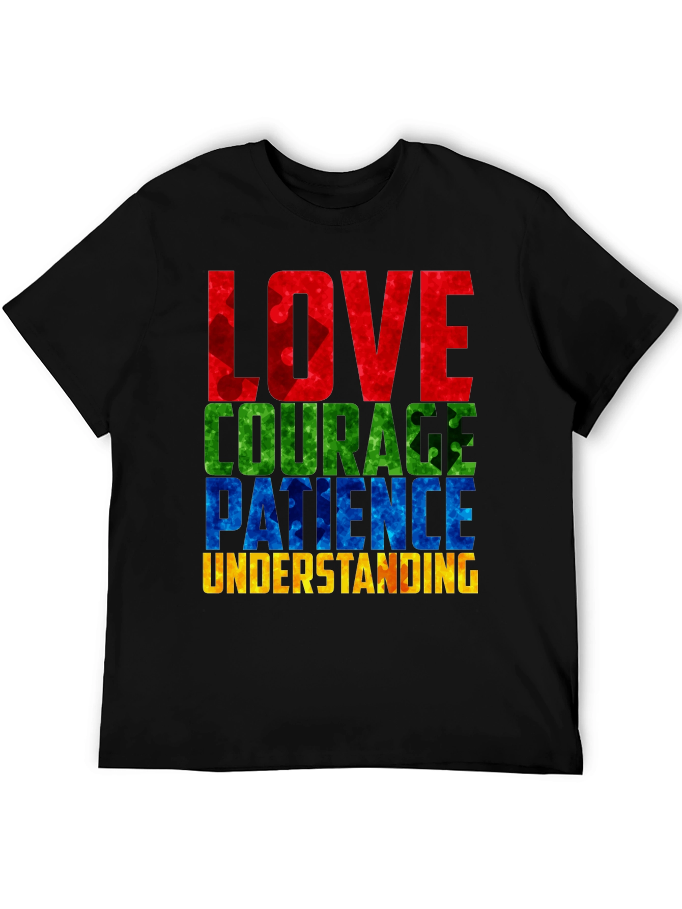 Autism Awareness T-Shirt Love Courage Patience Understanding