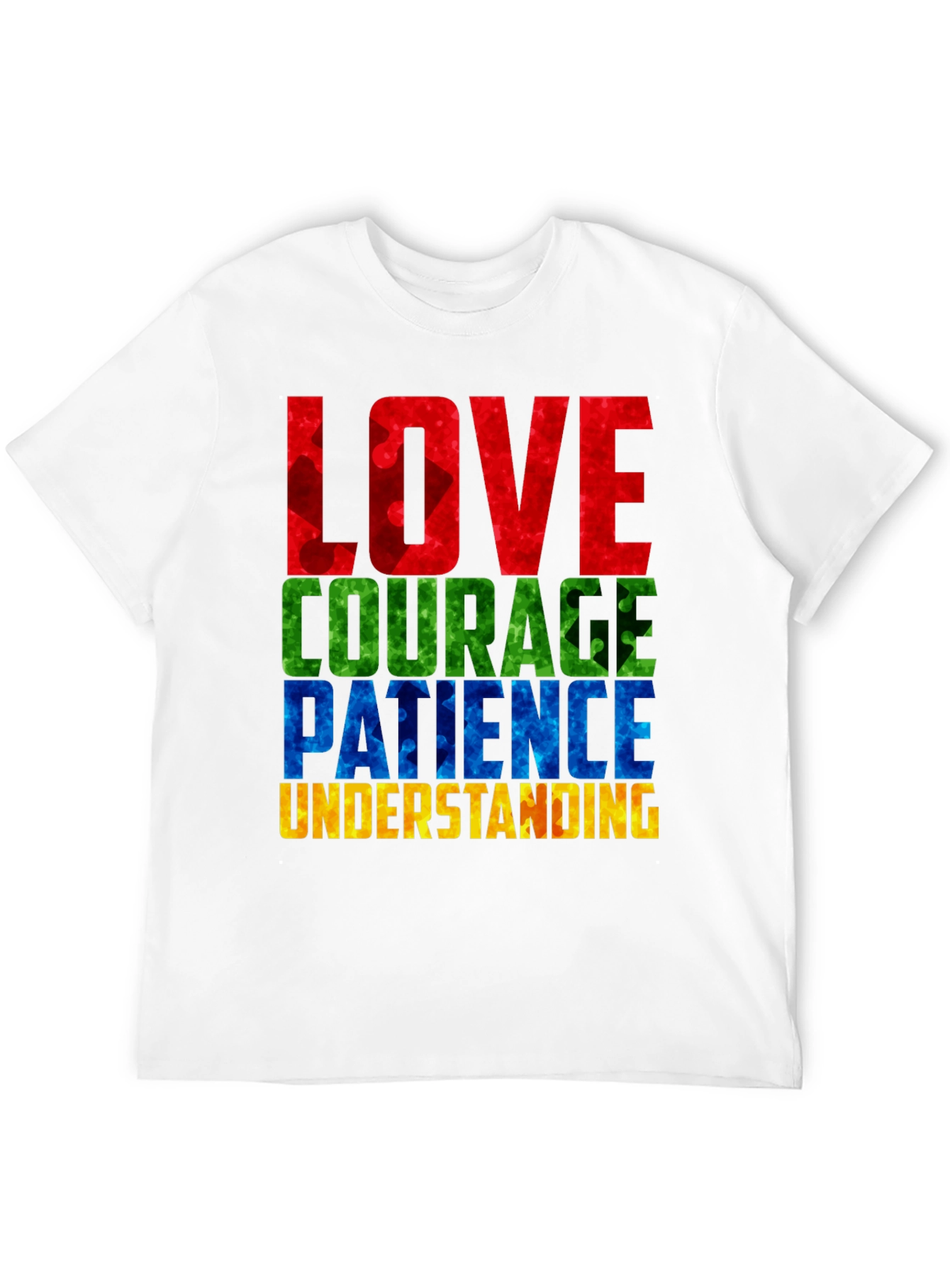 Autism Awareness T-Shirt Love Courage Patience Understanding