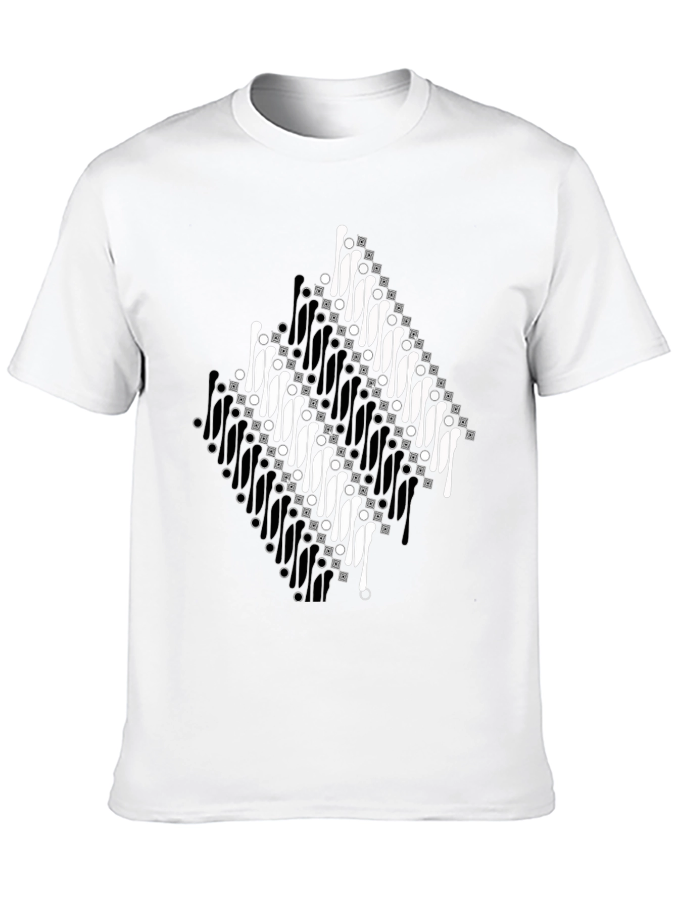 Batik Motif Black T-Shirt - Unique Traditional Design