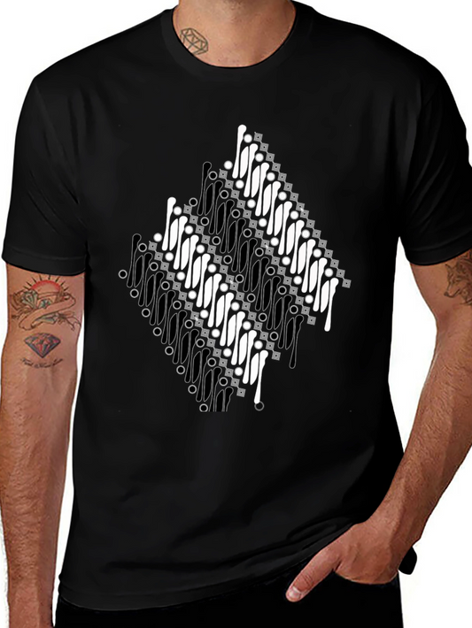 Batik Motif Black T-Shirt - Unique Traditional Design