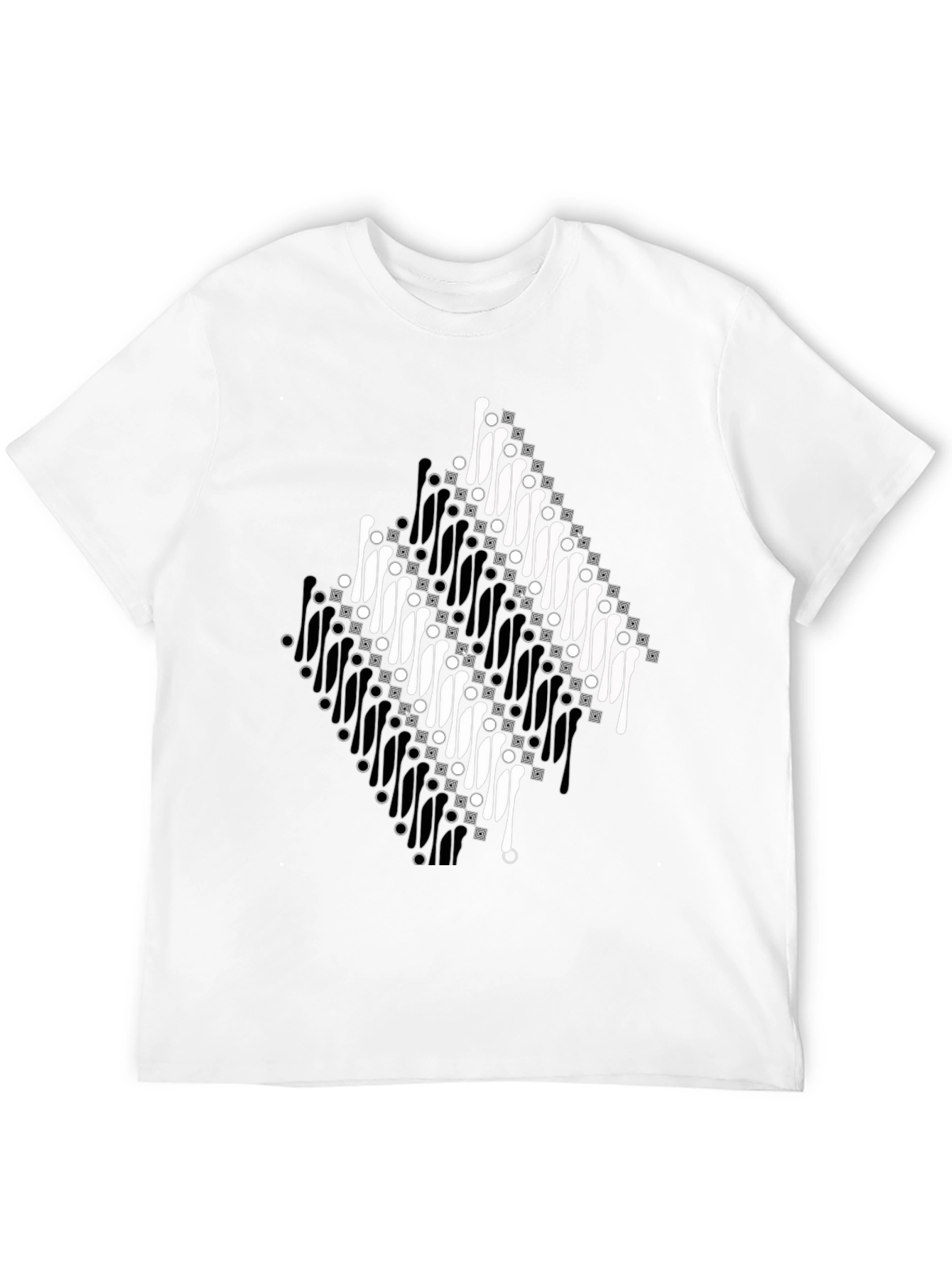 Batik Motif Black T-Shirt - Unique Traditional Design