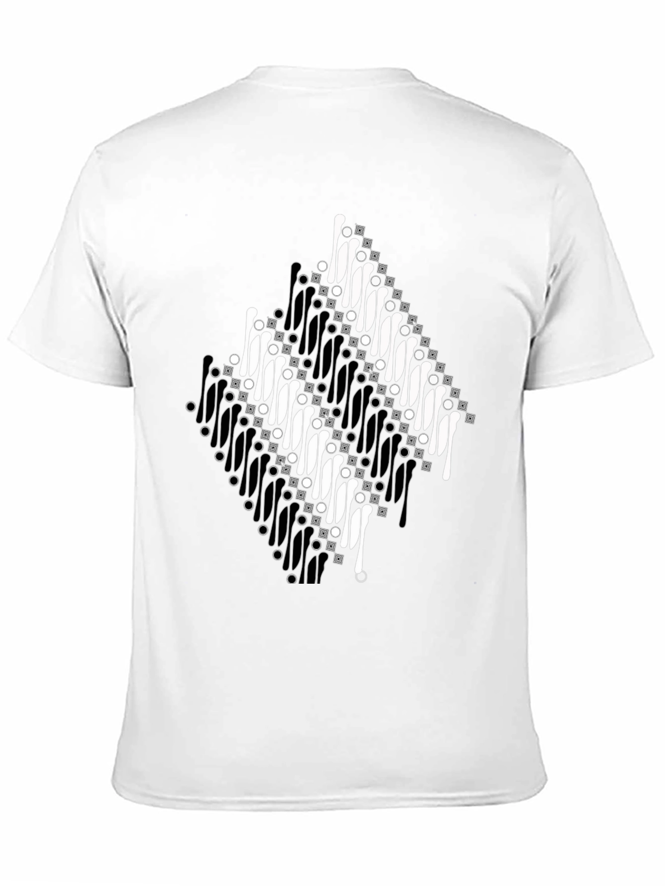 Batik Motif Black T-Shirt - Unique Traditional Design