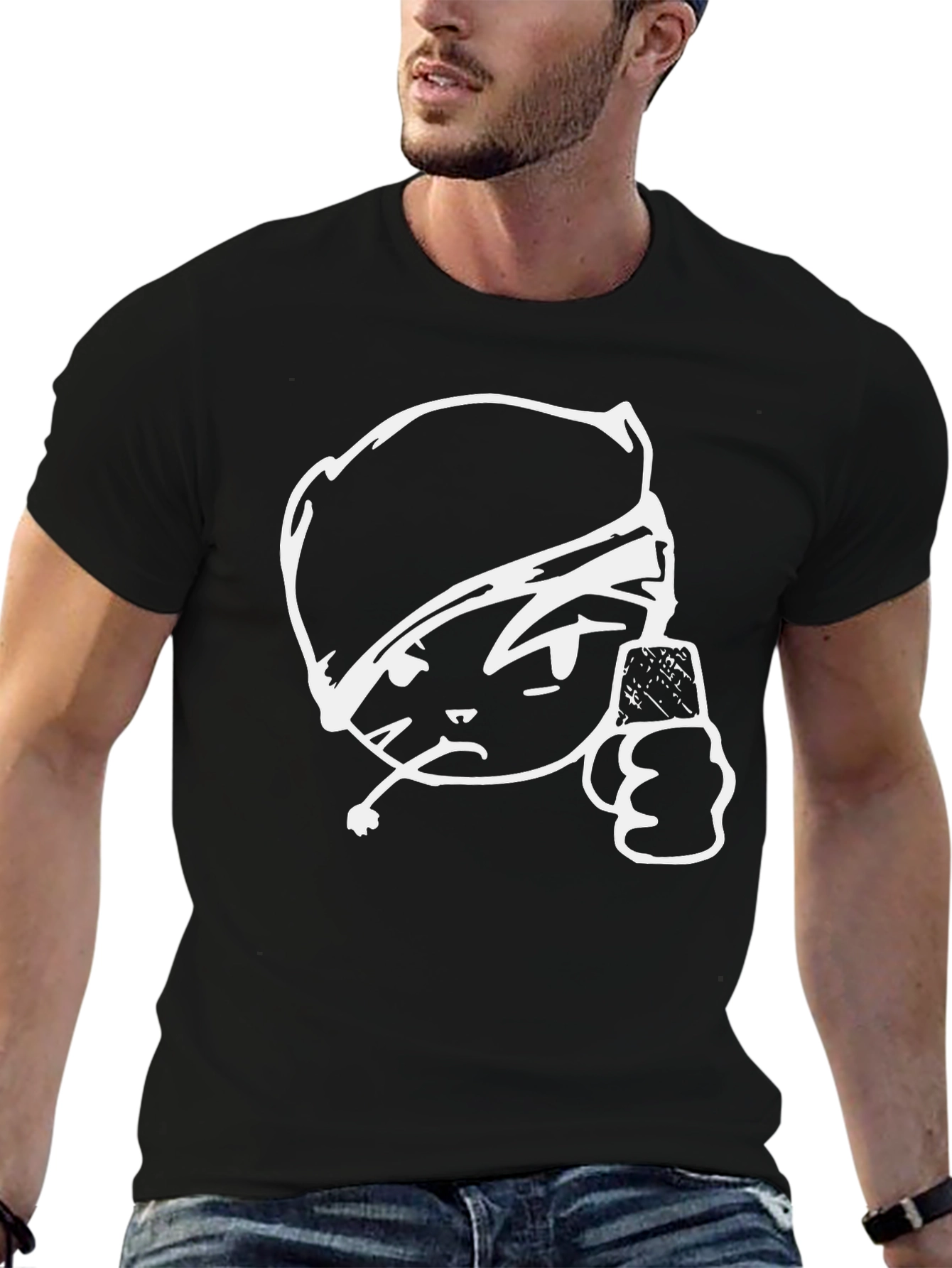 Cool Graphic T-Shirt - Cartoon Guy with Grenade