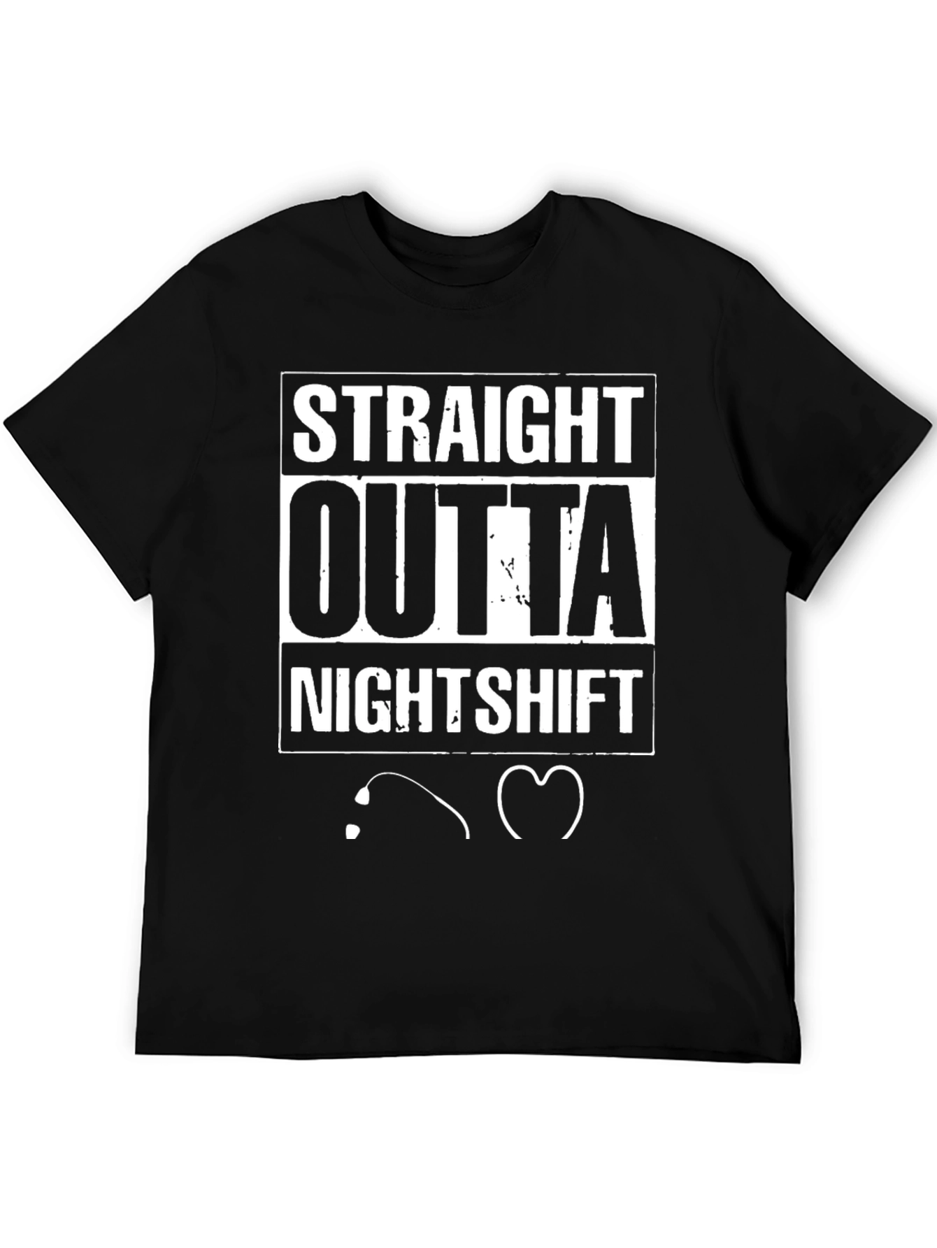 Straight Outta Nightshift Black Graphic Tee