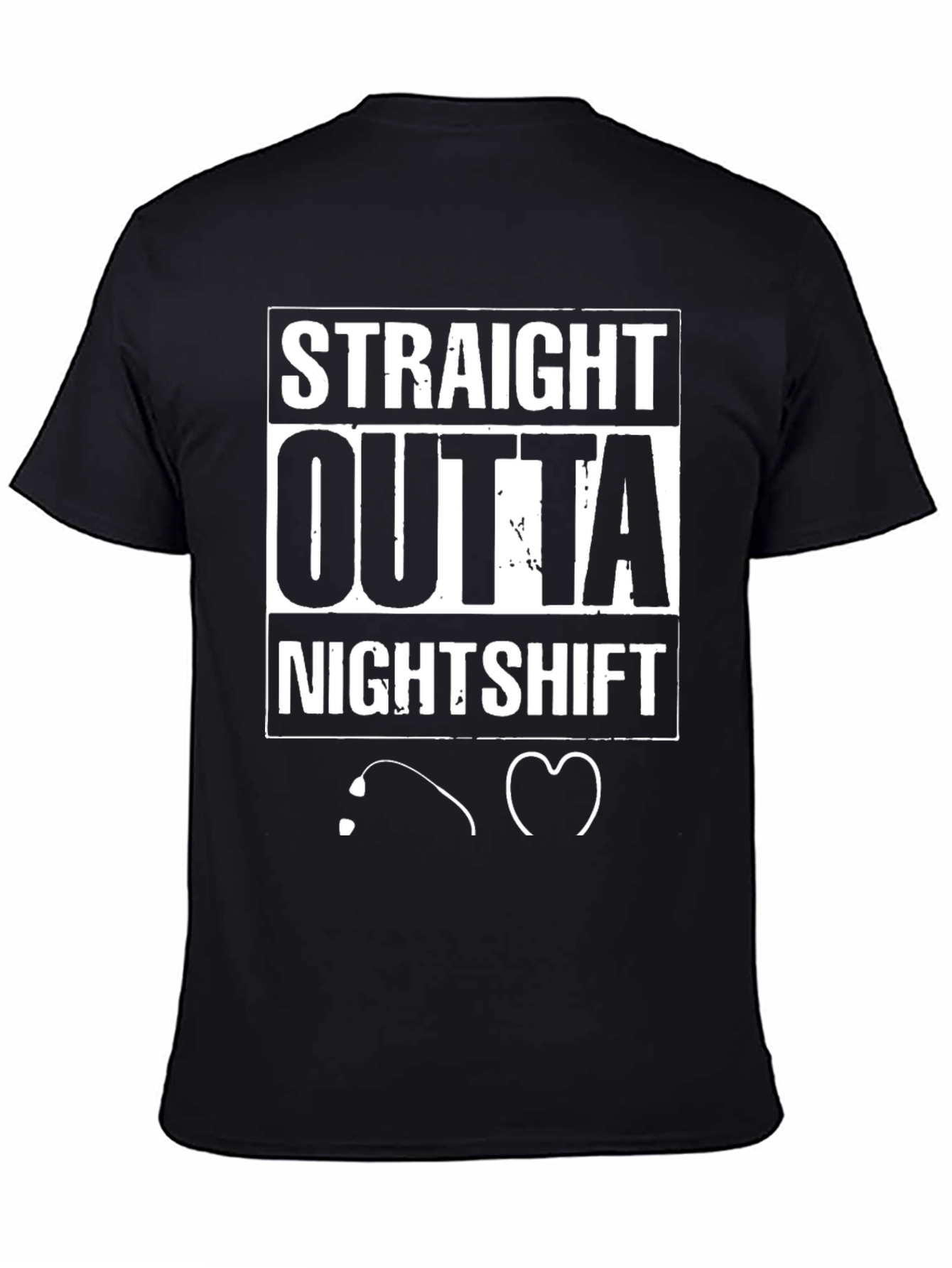 Straight Outta Nightshift Black Graphic Tee