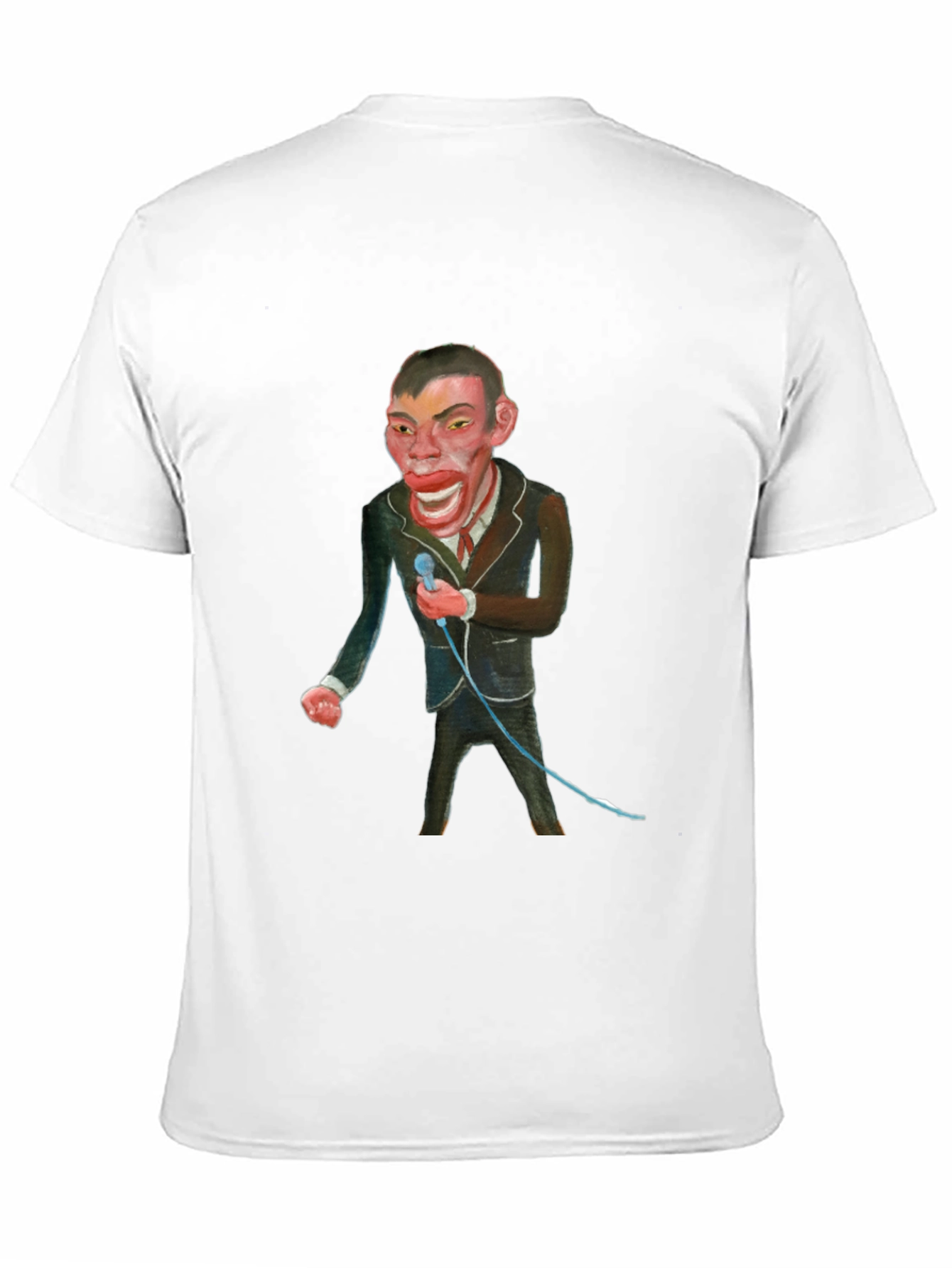 Black T-Shirt with Man Singing Graphic