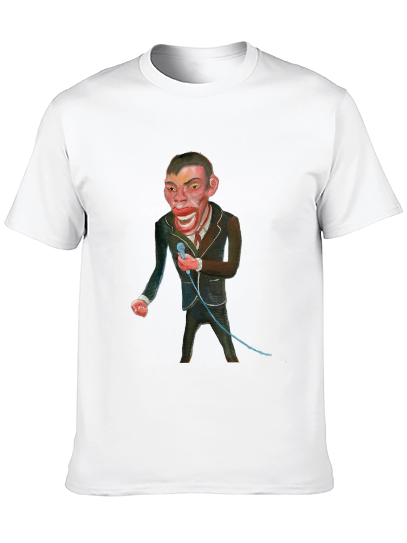Black T-Shirt with Man Singing Graphic