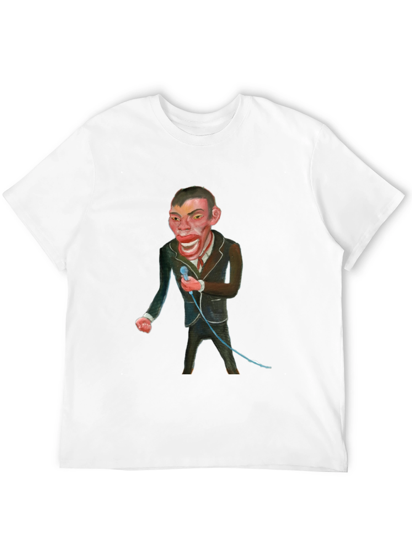 Black T-Shirt with Man Singing Graphic