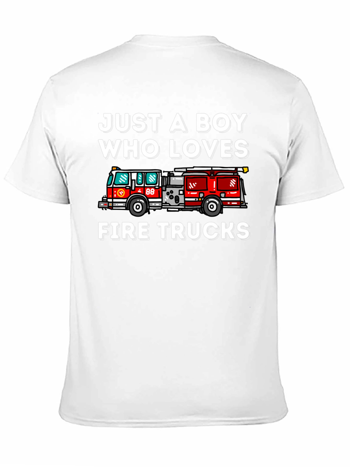 Boy Who Loves Fire Trucks Graphic T-Shirt