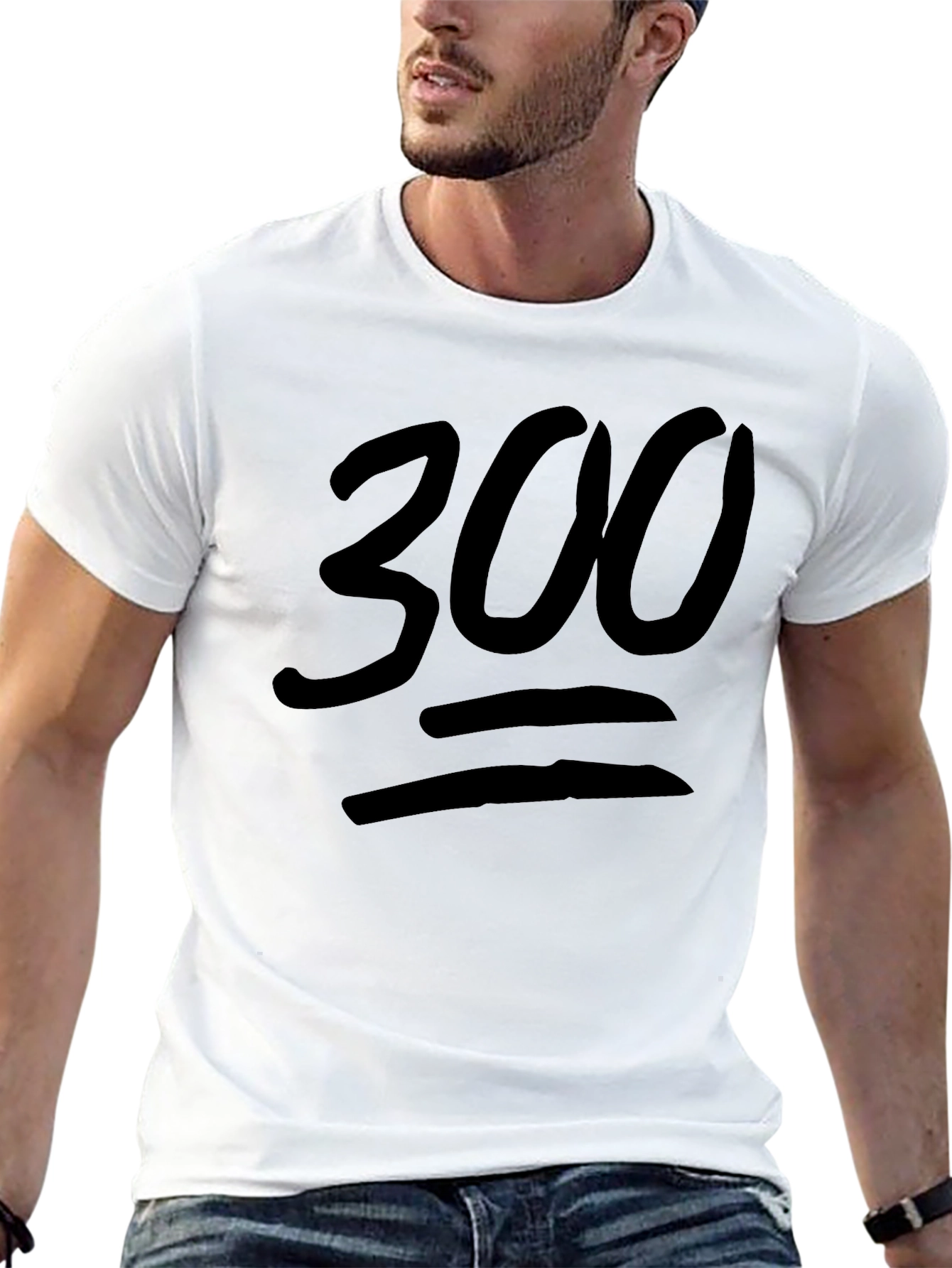 300 Emoji Style Black T-Shirt