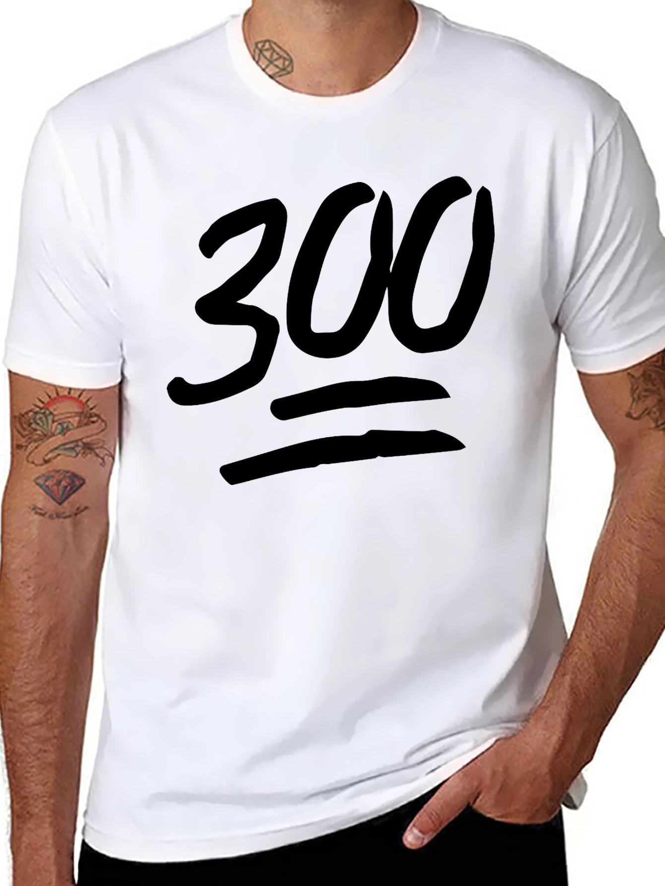300 Emoji Style Black T-Shirt