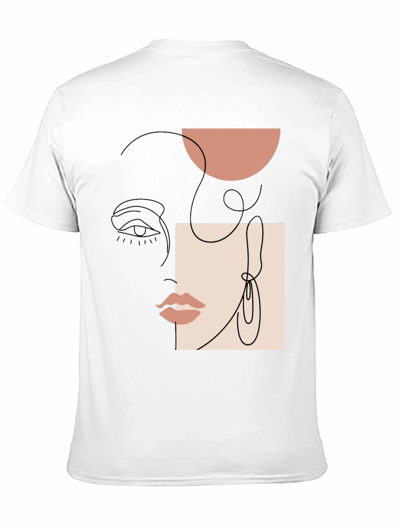 Abstract Face Line Art Graphic Tee - Unisex Casual