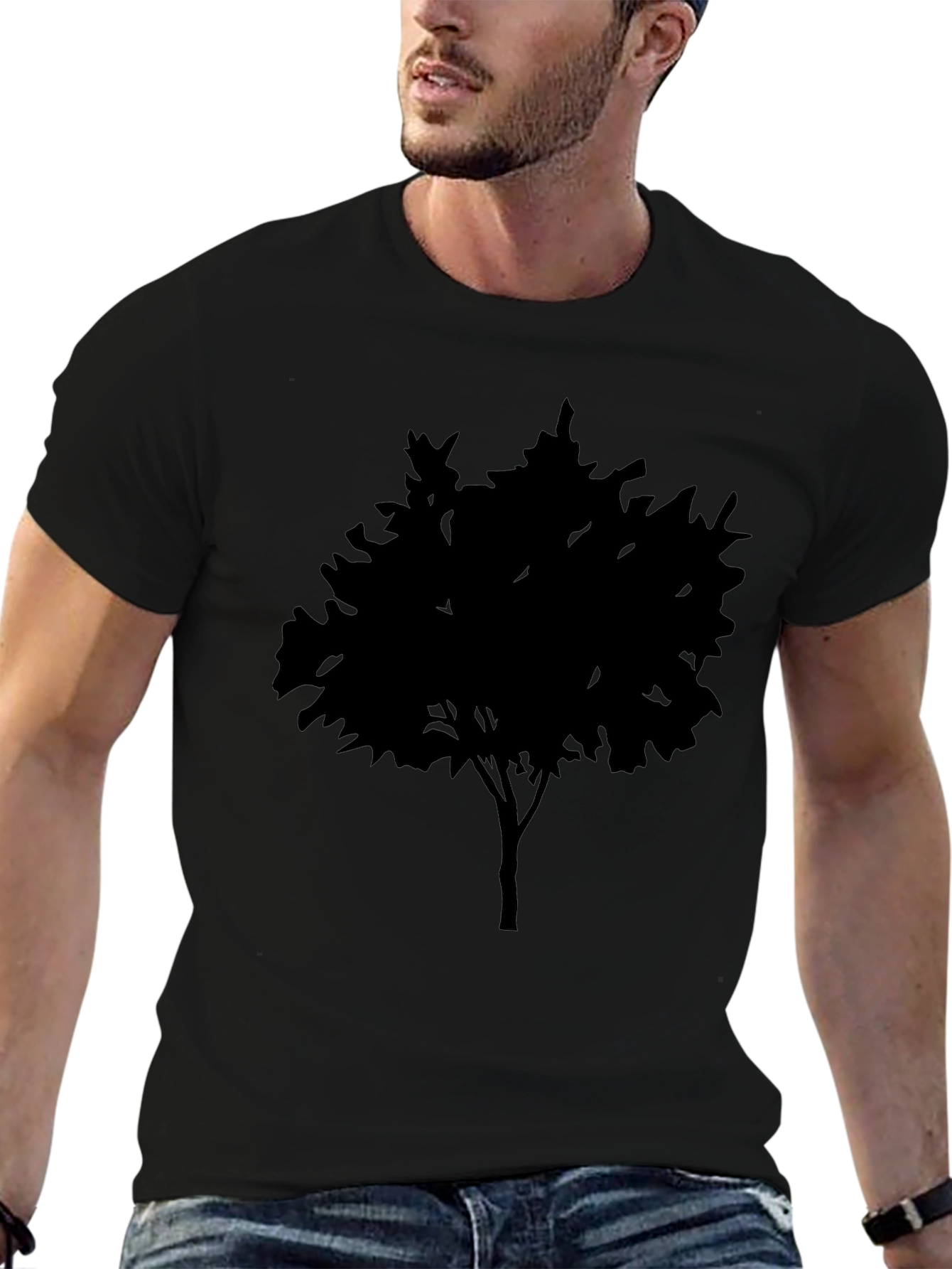 Black Tree Graphic Tee - Nature Inspired Casual Wear