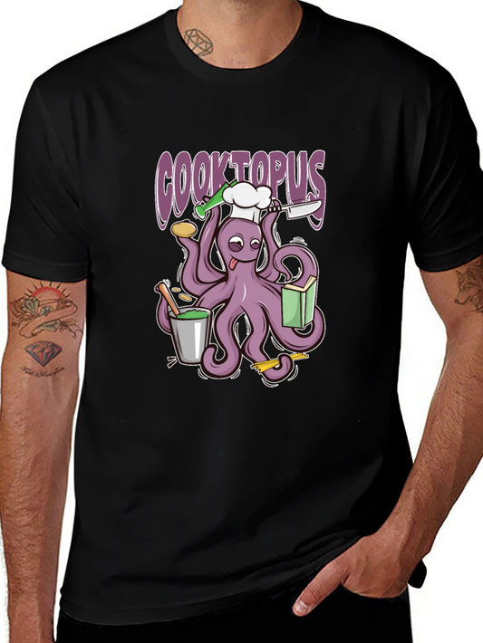 Cooktopus Graphic T-Shirt - Culinary Octopus Tee