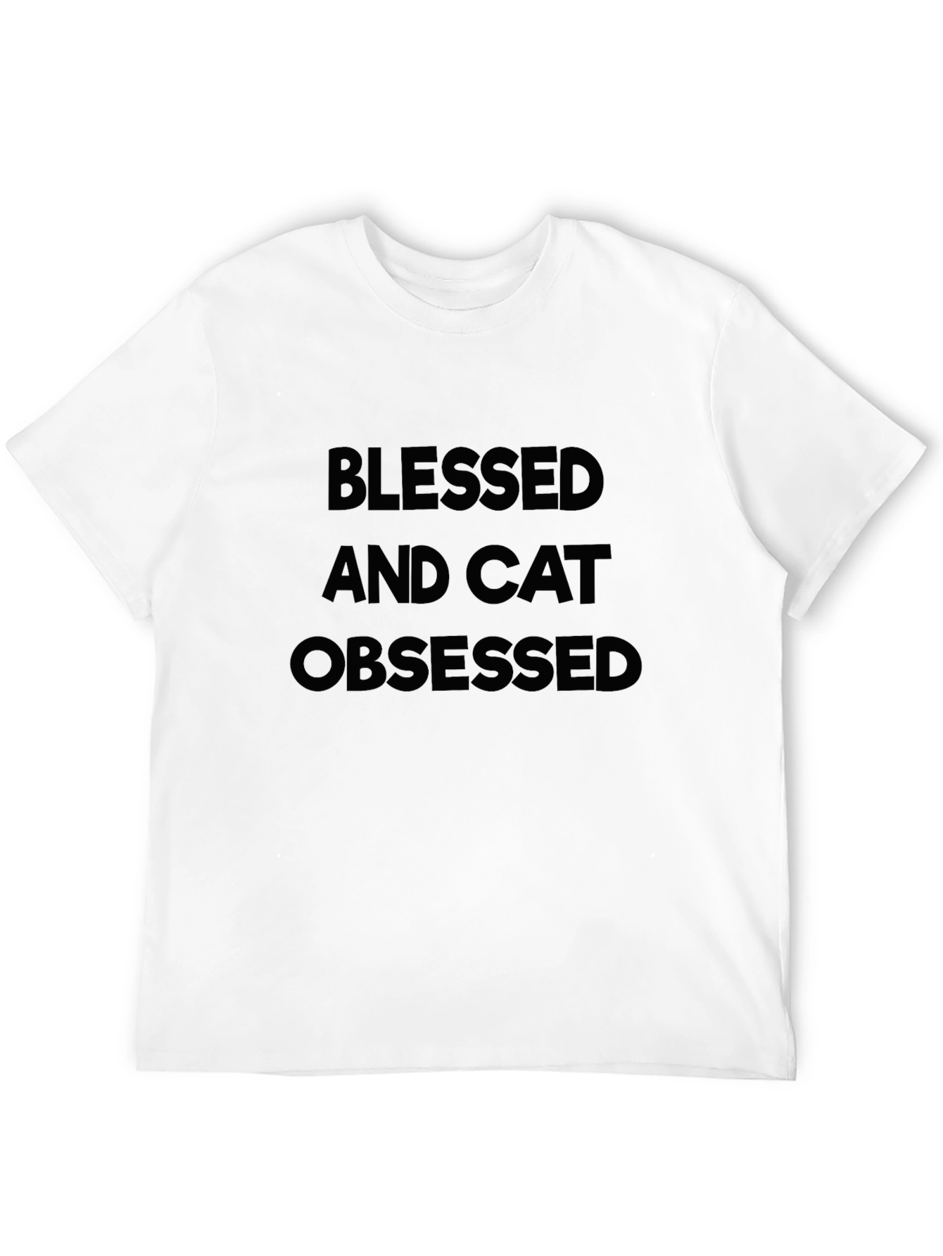 Blessed and Cat Obsessed Black T-Shirt
